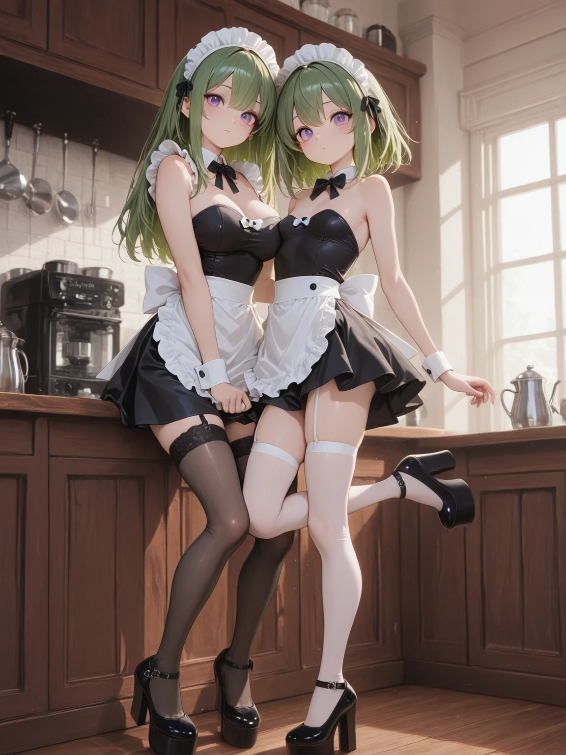 (masterpiece:1.6, highest quality), Ultra-high resolution、Very delicate、Optimal Configuration、beautiful light shines、unity 8k wallpaper, 3D Animation、((beautiful, fine grain: 1.2)), Extremely detailed CG, (Perfect hands, Perfect Anatomy),(Satono Diamond、Satono Diamond \(umamusume\),Extremely detailed eyes、beautiful肌、Fair skin、bright、Vibrant colors、cute, dynamism, Detailed face, Detailed skin, Detailed clothing, Detailed fingers, Dynamic pose, Toned Legs,Small waist、Amazingly thin legs、Incredibly slim thighs、beautiful太もも、 Moisturized lips, Sweaty, (Mouth wet with saliva), Plump and big,beautiful胸、beautiful胸の形、Pointed Chest、 Sweaty and attractive cleavage,Spread your legs 120 degrees to the side and kneel、Ecstatic face、garter、レッグgarter、Knee-high socks、Ultra mini skirt、Re:Zero Rem&#39;s maid outfit、Ultra mini skirt:1.3、Red collar、Shyness、desire、Very embarrassed、Shooting from below、danshitoire, syobenki, koshitsu