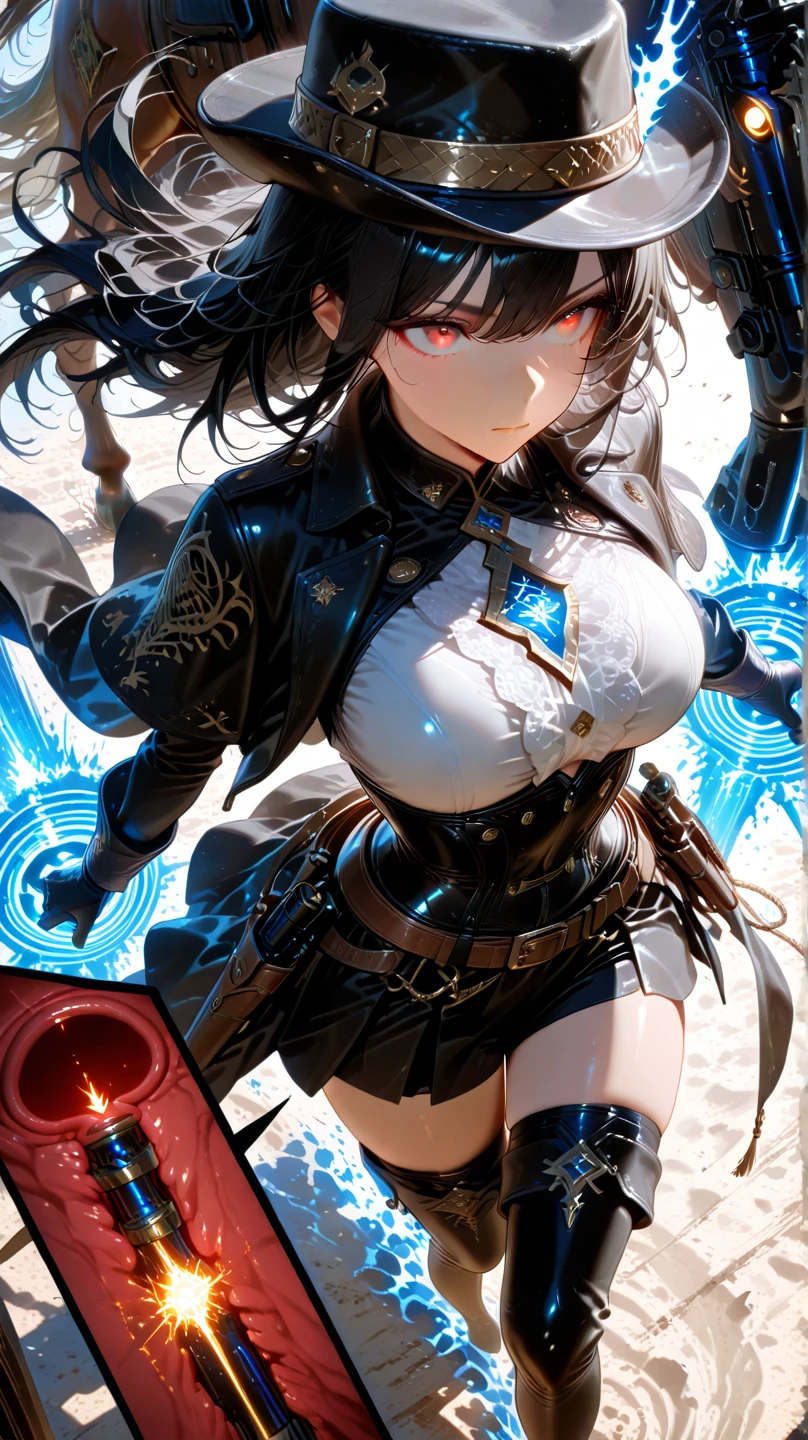 Dark Paladin,beautiful breasts,holding shield,spear,Hair Color is gold,hair style is sideponytali, high Quality,best quality