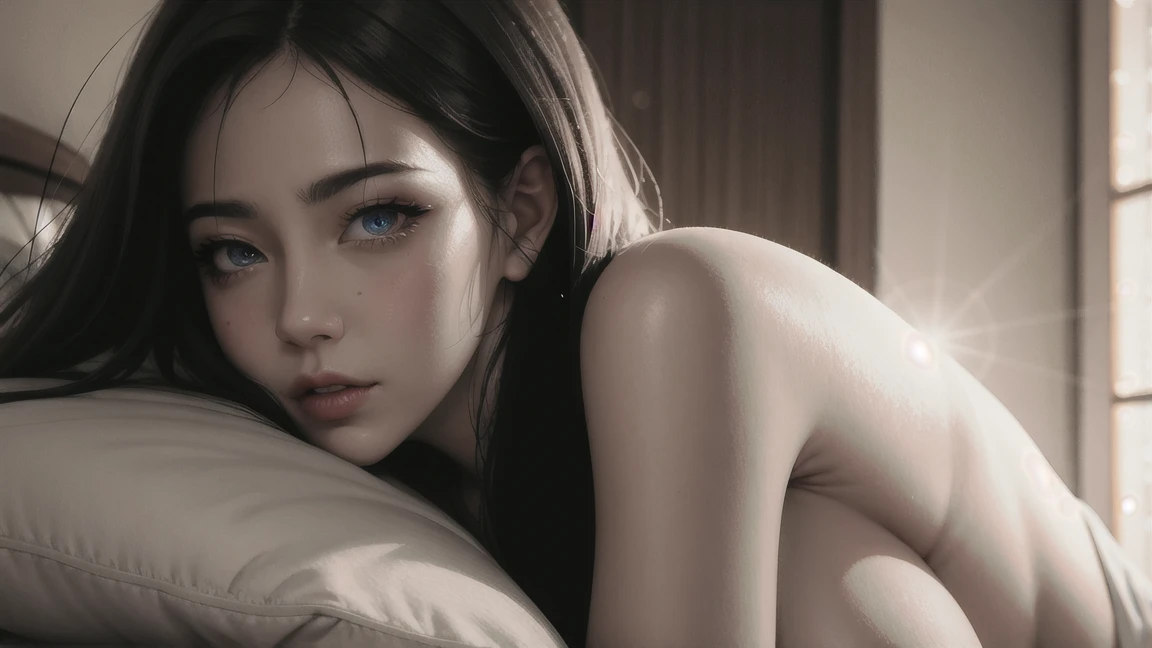 ((best quality)), ((masterpiece)), (detailed), one woman,body shot, 8 k sensual lighting,20 y. o model woman, photorealistic perfect body, ultra realistic picture, semi - realistic render, hyperrealistic full figure, shiny white skin, photorealistic full body,full body image, (((masterpiece))), ((top quality)), ((Best Quality)), ((of the highest quality)) ((highest resolution)), ((High resolution)), ((higher detail)), ((Very detailed)), ((hyperdetailed)), (((Details improvement))), ((Deeply detailed))Caustics, subsurface dispersion, reflections, photorealistic, 35mm, , Natural skin texture, hyperrealism, sharp,, High Detail, 4K, Masterpiece, Cinematic Lighting, Indirect Lighting, Good Evening, Bedroom, Lustful Woman With, Lying Face Down In Bed, Sticking Her Butt Out, Pure Passion, Pure Desire, Fully Nude, Pubic Hair, Sweaty Skin, NSFW, Braid, Depth Of Field, Nipples, Bare Breasts, No Clothes