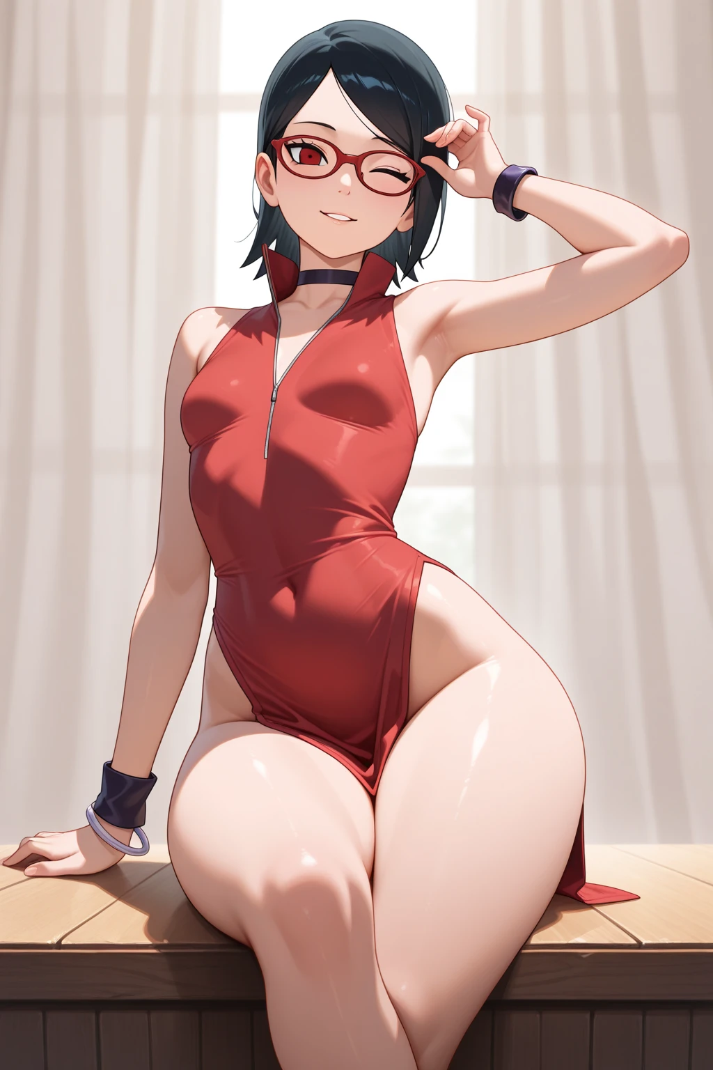 Japanese women、Black Hair、Short Bob、Visible nipples、small size of breasts、Flat Chest、Painful face、it hurts、Women urinating、Sweat、Black Swimsuit、barefoot、On all fours、Spread your legs、Spread your legs、Electric shock、