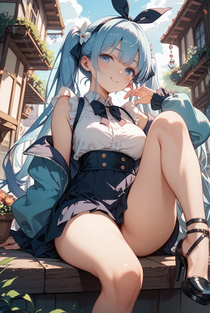 (looking_at_viewer:1.1),Smile,solo,slim,
<lora:(ç¢§èèªç·)ä¼æ¥­é¢¨æ ¼.enterprise_v1:0.8>,
bbenter,purple eyes,white hair,ponytail,large breasts,
baseball cap,eyewear on headwear,sunglasses,cleavage,halter dress,sleeveless,jacket,gloves,white belt,miniskirt,thighhighs,
sitting,head rest,hands on own face,hands on own cheeks,
outdoors,day,tree,
<lora:[åè½]å¢æ¸ç´°ç¯LORA.add_detail:1>,