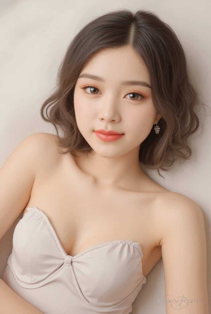 Extreme close-up, realistic photos of 1 cute Korean star, ponytail, white skin, 32 inch breasts size, wearing v-neck tank top, holding coffee mug, in the kitchen, cinematic scene, UHD