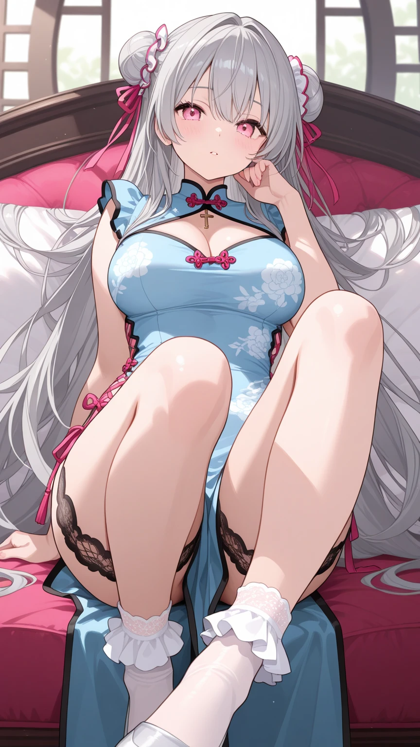 Sexy Chinese cheongsam, Bare shoulders, best quality, (8K), (4K),(masterpiece), (best quality), Very detailed, Game CG, Beautiful Body, Beautiful nose, Beautiful character design, perfect eyes, perfect face, (1 girl:1.2), (full_Body:1.3), Beautiful Body,Beautiful nose,Beautiful character design, perfect eyes, perfect face, Full body picture,Smile,shy, Chinese-style cheongsam,harem