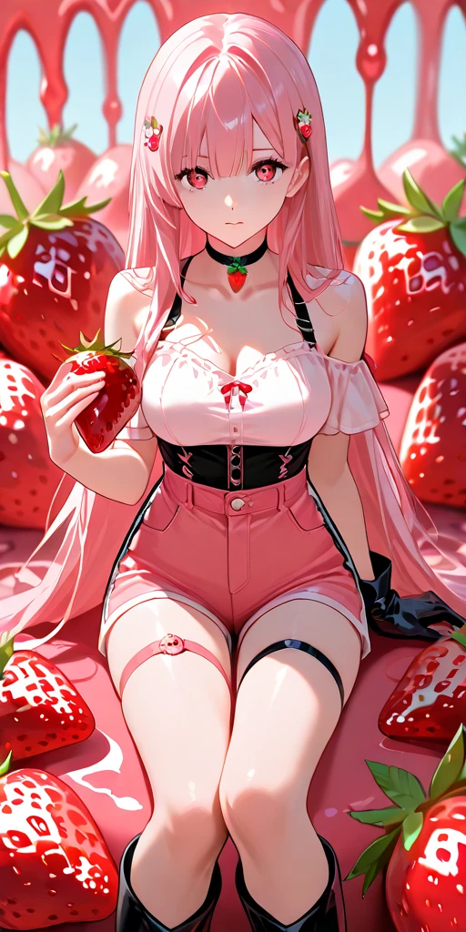 Strawberry Alien, Strawberry texture skin, giga_busty