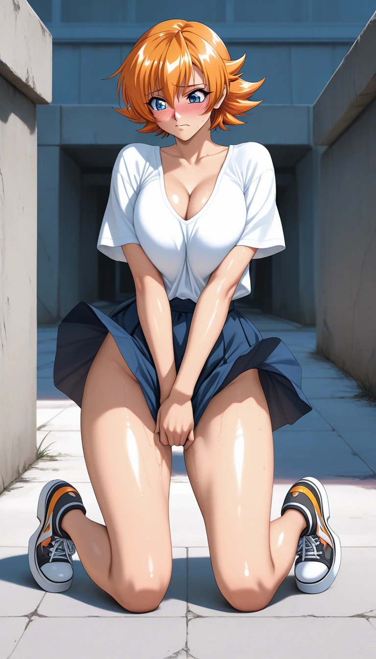 soccer court、half-naked soccer player、wearing a uniform、low length、big breasts、(((Pissing)))white breath{spread pussy, uterus} rainbow colored hair、blue eyes、{{Her pussy hole is widened and her uterus is visible.}}Sweaty'(((Unstoppable urine dripping from the vagina)))、drooling、Her pussy is so meaty、Filled view from the front 8K、masterplece {{White liquid is dripping vigorously from her pussy.}}masterpiece