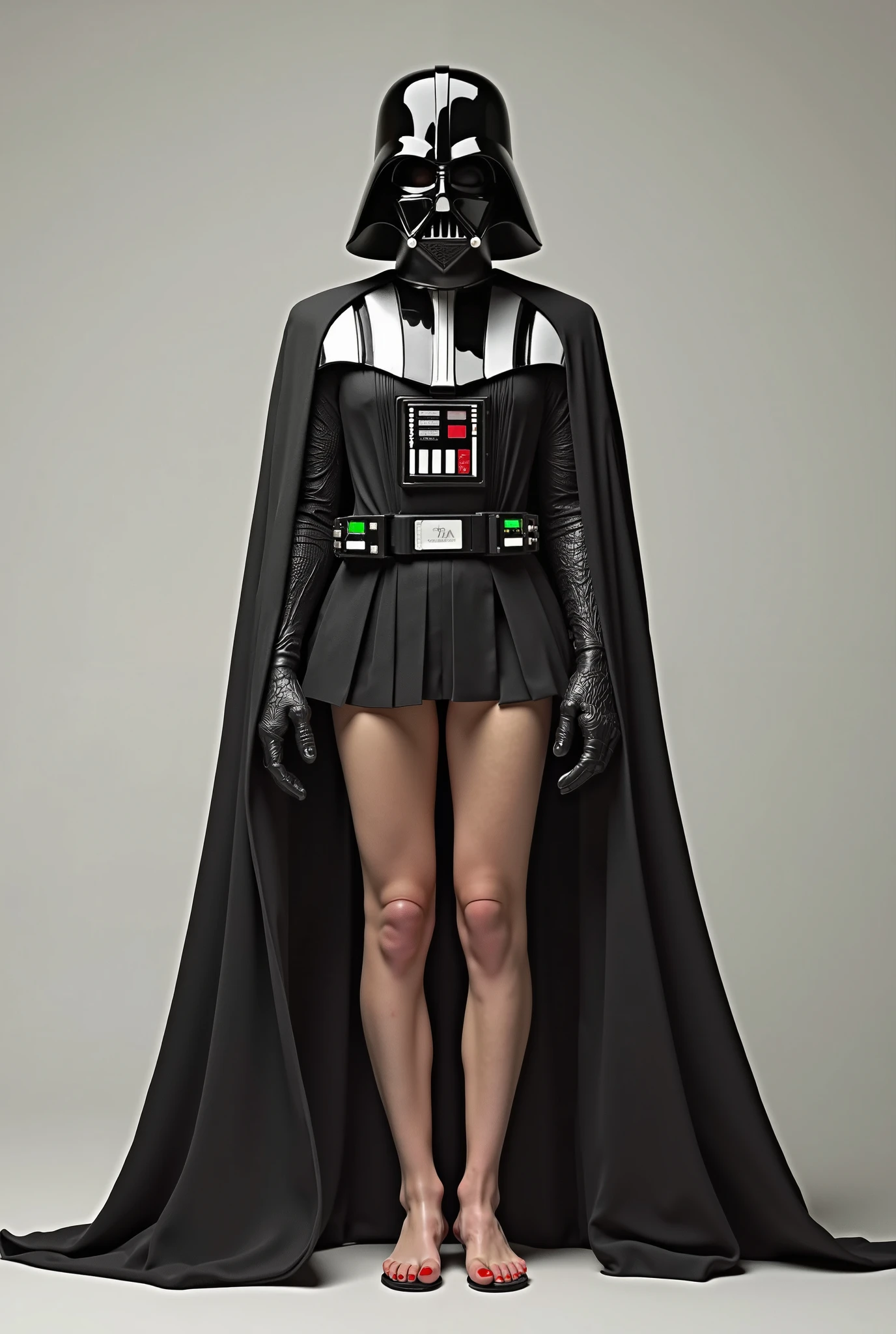 1 girl, realistic, dakimakura, sexy Darth Vader outfit, unmasked, in bed, high heel boots, Best quality, masterpiece