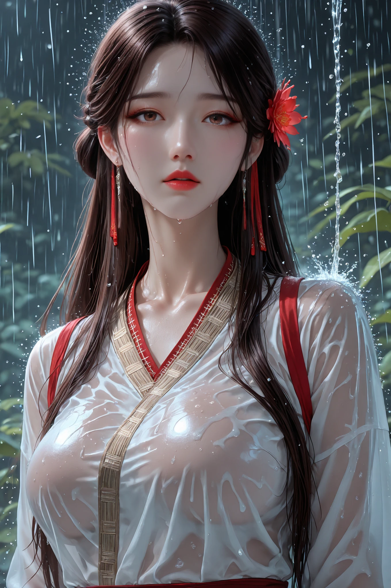 a beauti, 独奏, Eau, afloat, Long yarn dress, Wet, Depth of field, Perspective overlooking sexy