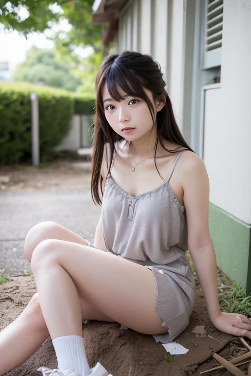 (8K, RAW Photos, Highest quality, masterpiece:1.2), High-quality RAW color photos, Professional photography, Cinematic Light, alone, (((young woman, Gal))), (Sharp features), (Small face), (Skin with attention to detail:1.2), clavicle, Cute face, Beautiful appearance, Long eyelashes, (Brown Hair, blue eyes, Long Hair), Beautiful breasts, (Slim figure:1.4), Highly detailed face and skin texture, , Sailor suit, mini skirt, loose socks:1.スニーカー3feet:1.3, (Dynamic pose:1.0), Embarrassing,Sit on the stairs, School building stairs, Artistic painting,Attractive thighs, Open your thighs, (Very nice touch:1.2), (A shy smile), (Beautiful breasts), (concentrated), (sweating:1.2), (Open your mouth), Highly detailed face and skin texture, Look to the side, from before,(((Spread the word_feet, Pussy, Split_ feet, from before, I can see your underwear)))