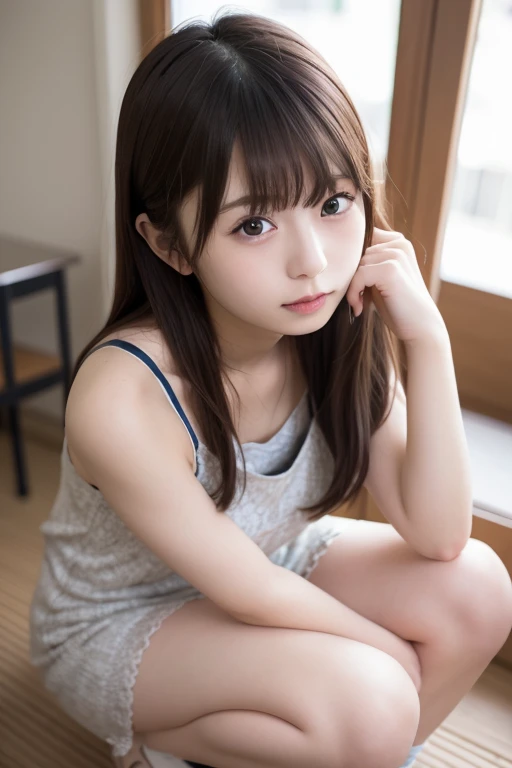 hight resolution、high-level image quality、in 8K、Real live-action、生a picturegraphy、top-quality、masterpiece、超hight resolution、生a picture、ren、Beautiful fece、masutepiece、((Obscene content))、For adults、charm of 、absurderes、((((Japan elementary school students))))、Japan Girl、((8years old))、((with round face))、((Thick eyebrows))、((Cute little face))、de pele branca、Juvenile physique、short neck、Smaller chest、kne、 thighs thighs thighs thighs、独奏、Fulbodeィ、(tre anatomically correct)、Very nice、Lifting a miniskirt、((Pubic area))、(Mansuji)、White panty、(Photorealsitic:1.37)、Photon mapping、Realistic、Radio City、Physically Based Rendering、depth of field rally background、a picture、(((a junior idol in Japan)))、Sparkling eyes、shiny lip、too bright natural light、The Bright Sun、Too bright sunlight、(((((8years old)))))、(((Pubic area)))、(Mansuji)、((((Japan elementary school students))))、(One Person), 独奏,Fulbode、
(flat breast、small tit、flat boobs、small tit)、((Phetcha Pai))、((Alone))、(inside in room),
(((Tank Tops)))、((Show me your nipples、Smaller chest))、((head band))