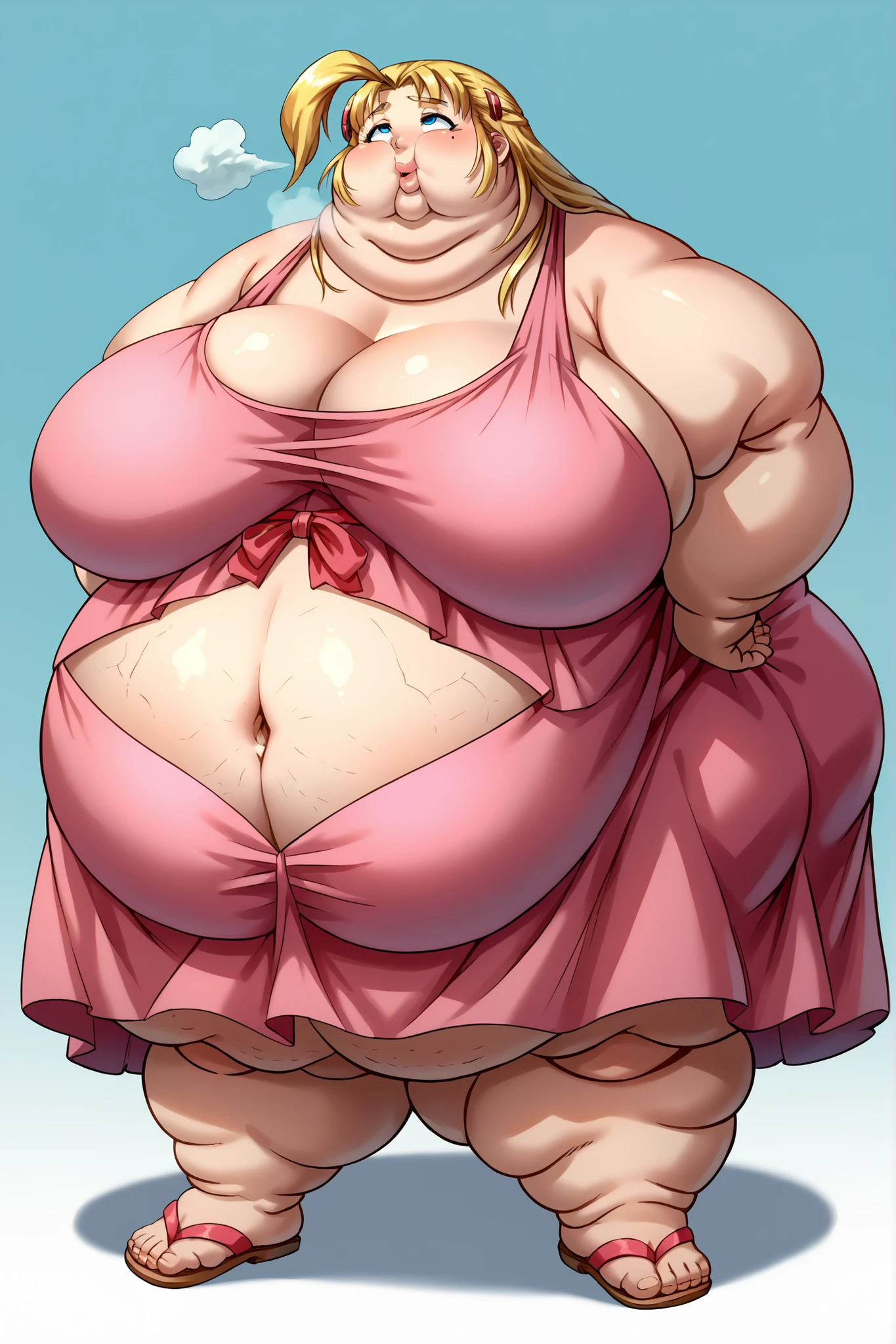 masterpiece, highest quality, High resolution, One girl, solo, sexual intercourse, Pornographic images, short hair, etsukoto, brown Eyes, fine grain, fine grain, long legs, (((Thick thighs, Plump thighs, Voluptuous thighs, Thighs alone are enough))), ((Huge and ample breasts, Cleavage, big long breasts)), Naughty big,((big breasts are important))、((Naughty thighs)), L Cup, (thin:1.4),(Tight waist:1.4), (white swimsuit:1.4), anguish, blash, (((Simple Background))), ((Wide Hips)), Shiny, Oily skin, Mature mother, Calf, Seductive mature woman, milf, Perfect body, Plus Size Model, curvy, ample, etsukoto, blush, clavicle, retro artstyle, 1990s (style), (thick thighs:1.4), full body, feet, (from side:0.9),