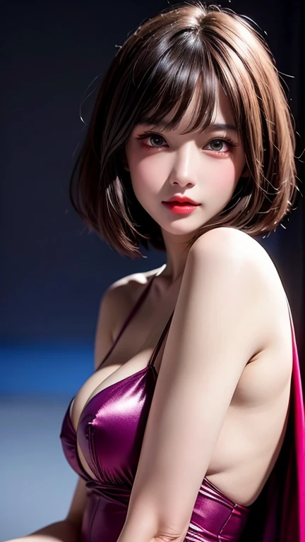 ((Highest quality、8K、masterpiece：1.3))、Sharpness：1.2、Perfect Body Beauty：1.4、Slim Abs：1.2、((Silver and pink two-tone short hairstyle、Big Breasts：1.2))、(Wetた白いシャツ：1.1)、(Rainy streets：1.2)、Wet：1.5、Highly detailed face and skin texture、Microparticles、double eyelid、Shining Eyes、Profile looking at the camera、A large mole next to the lip