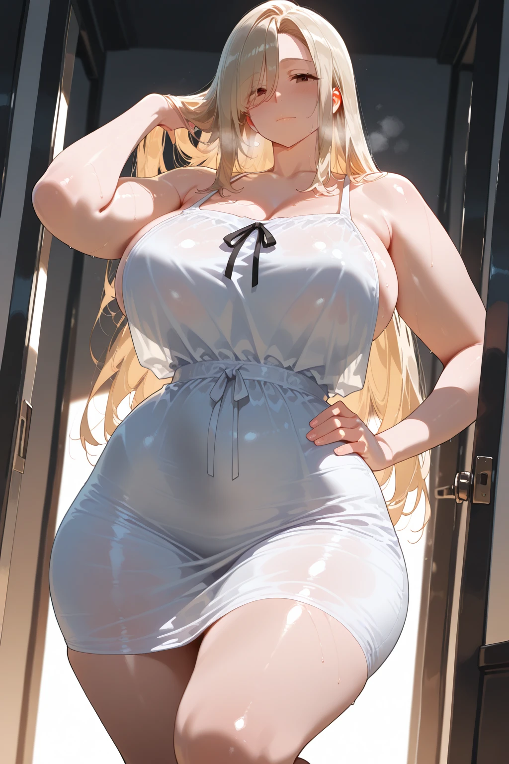 2 girls, gay (realistic, Realism: 1.37), (Masterpiece), (Best Quality: 1.4), (Ultra High Resolution: 1.2), (RAW Photo: 1.2), (Sharp Focus: 1.3), (Facial Focus: 1.2), Elegance, (Full Body: 1.2), (1 pregnant woman wearing transparent white briefs with open belly and transparent white bra: 1.3), (Office Lady), Bikini, Sunglasses, Barefoot (24 years old: 1.1), (Happy smile: 1.3), (Shiny hair: 1.3), [ Casual hairstyle], standing, full body, big breasts, big tits, buttocks, big ass, buttocks close-up, white liquid drenched all over the body
(), landscape, (beautiful sunset background: 1.2), from behind, back, bangs, beautiful details eyes, looking at the belly, (cute), (without makeup), sunglasses
+ Lola