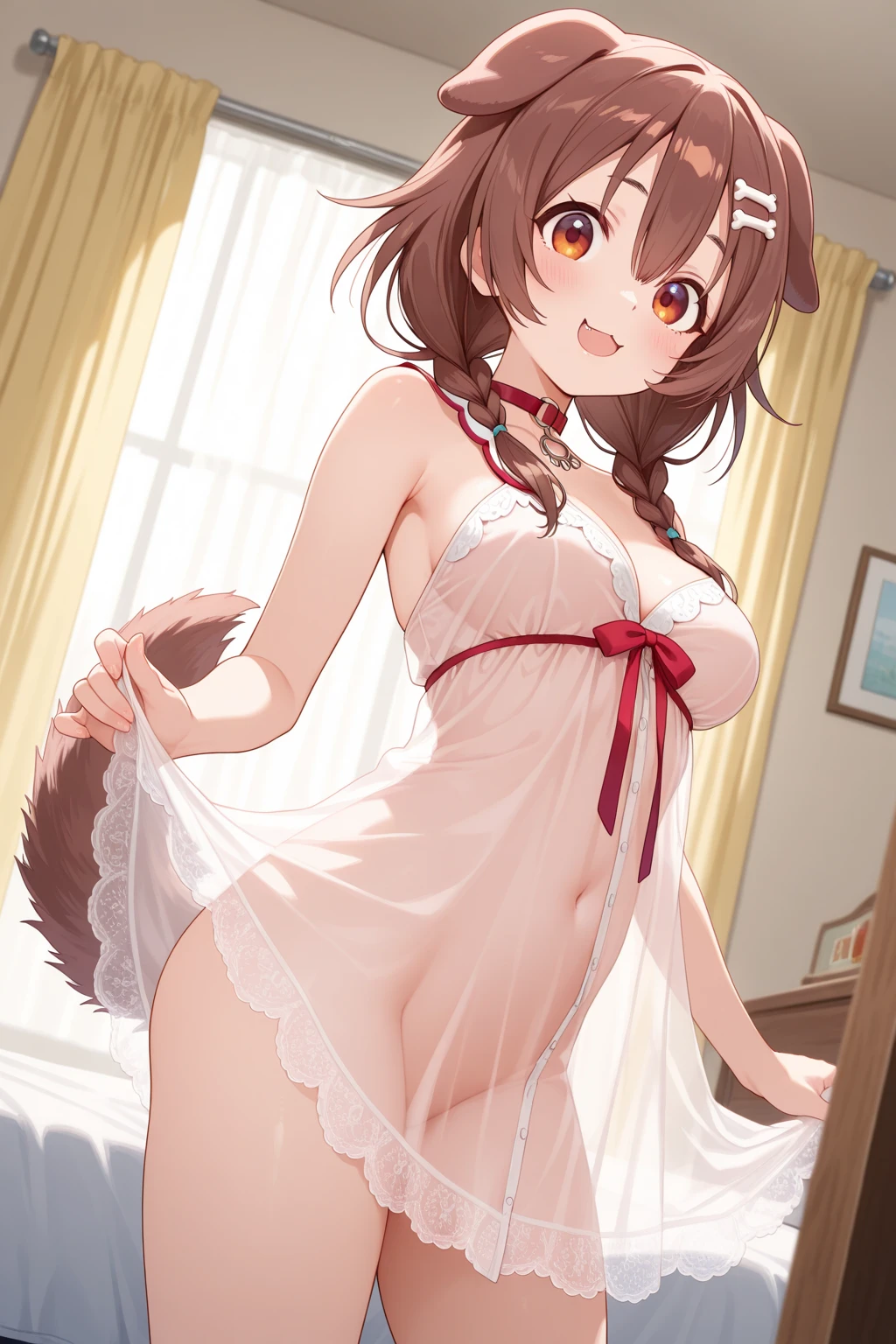Rabbit girl Morning changing clothes Surprised face Underwear In the room