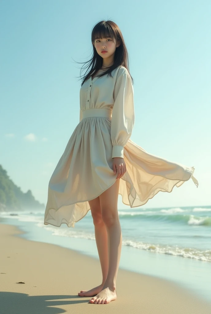 tmasterpiece，best qualtiy：1.4），Smooth movement，（2girls），（highest details），lacepantyhose，without wearing shoes，Whole body diagram，beachside，taking a walk，Lazy，playing water