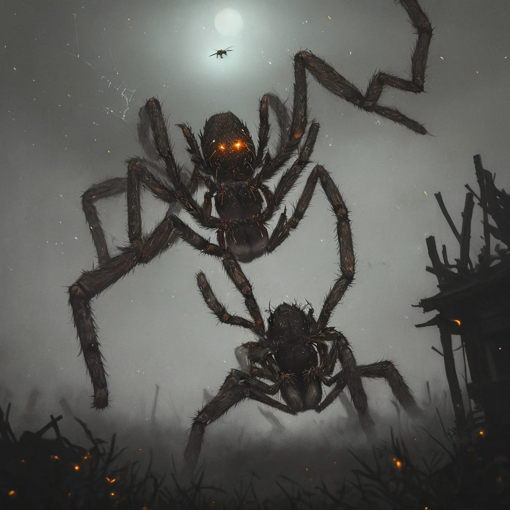rpgstyle, giant spiders undead lich drider underground underdark evil horror, volumetric lighting mist fog, (masterpiece:1.2) (best quality) (detailed) (intricate) (8k) (HDR) (wallpaper) (cinematic lighting) (sharp focus), kkw-ph-1