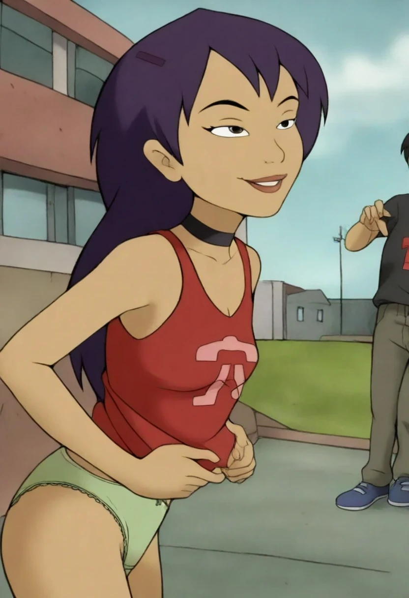 jadechan, short black hair, brown eyes, full body, smiling, nude body, sitting on a bench, flat torso, pussy, skinny body, small, pussy juice, cum
(insanely detailed, beautiful detailed face, masterpiece, best quality), fuck in ass, standing doggy, arm grab,