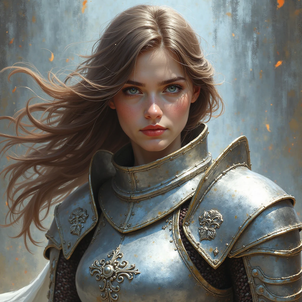 (realisti: 1.3), Joan of Arc, Complicated details, Upper body portraiture \(work of art\), ((tmasterpiece,beste-Qualit)), ((cinematiclight)), [a handsome female|buffalo|A seductive goddess],dynamics, A hyper-realistic , awesome, Dark Fantasy \(style of\), Detailed armor