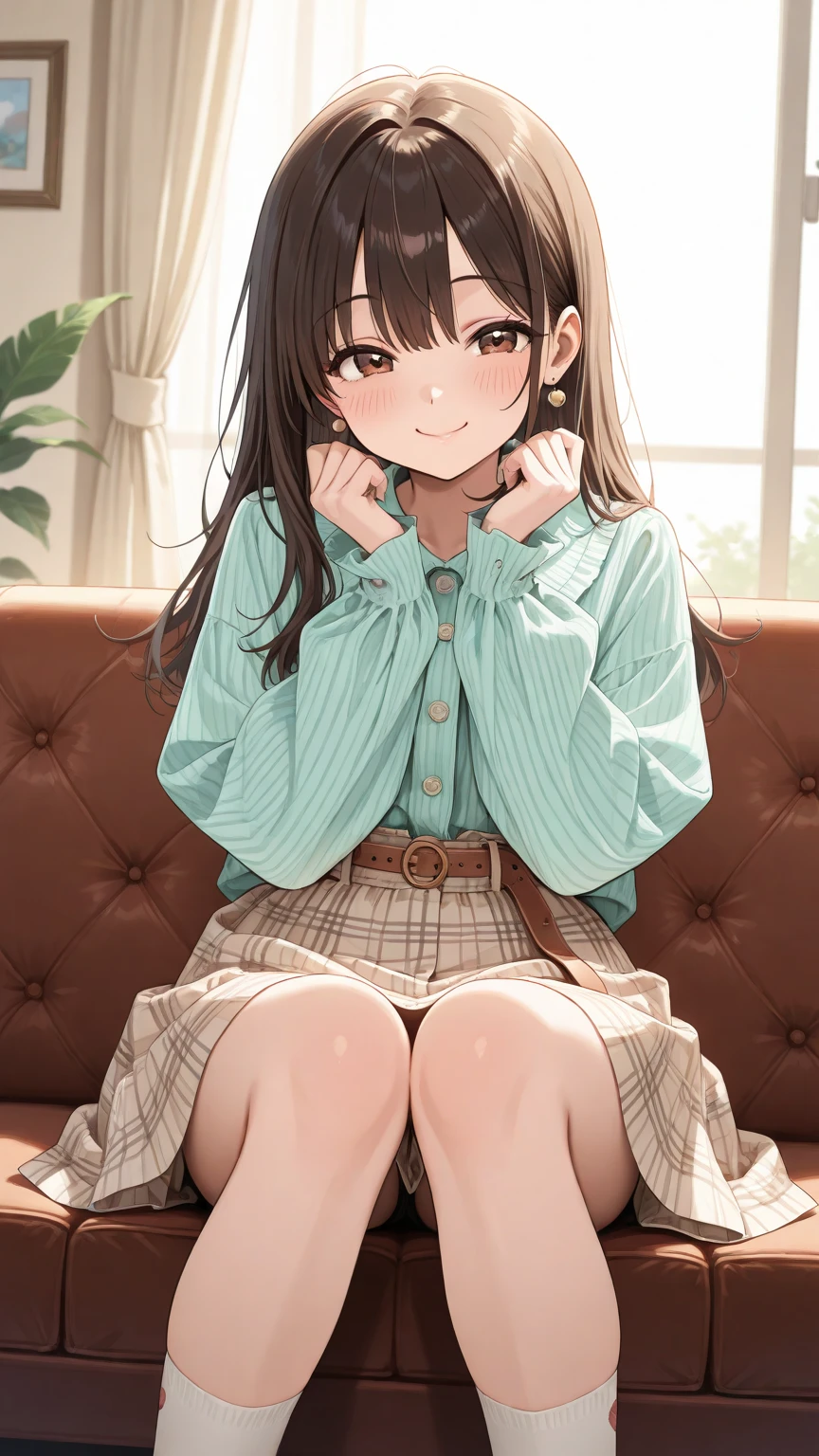 NSFW,((1 male and 1 female,have sex)),Lying,show off your nipples,yuuki mikan, (brown eyes:1.7), brown hair, hair ornaments, ヘアScrunchie, long hair, ピンクのScrunchie, Scrunchie, (flat chest:1.2), Break Green skirt, Plaid, Plaidのskirt, Southwest College Uniform, school uniform, Yellow vest,skirt,(table top:1.2), highest quality, High resolution, unity 8k wallpaper, (figure:0.8), (beautiful and fine eyes:1.6), highly detailed face, perfect lighting, Highly detailed CG, (perfect hands, perfect anatomy),Persistent stare, looking at the viewer, yandere trance, yandere, put your hand on your face,put your hand on your cheek, blank eye, Yanderes Mile,smile with open mouth,High resolution,highest quality