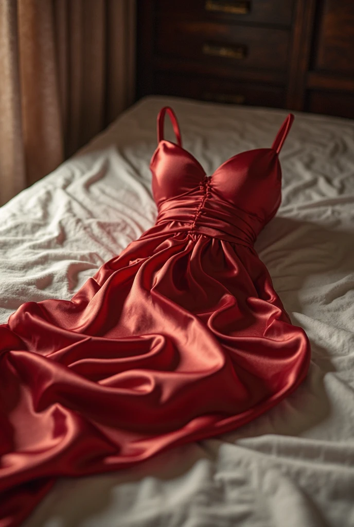 a woman in the translucent silk red gown, tight full body tied, satin sheet, nipple on with nipple piercing, wearing translucent veils, satin hijab, full body, long satin,mermaid tight long gown, flowy dramatic long gown, tall women, satin bed, lying in bed, wear high heels, masterpice