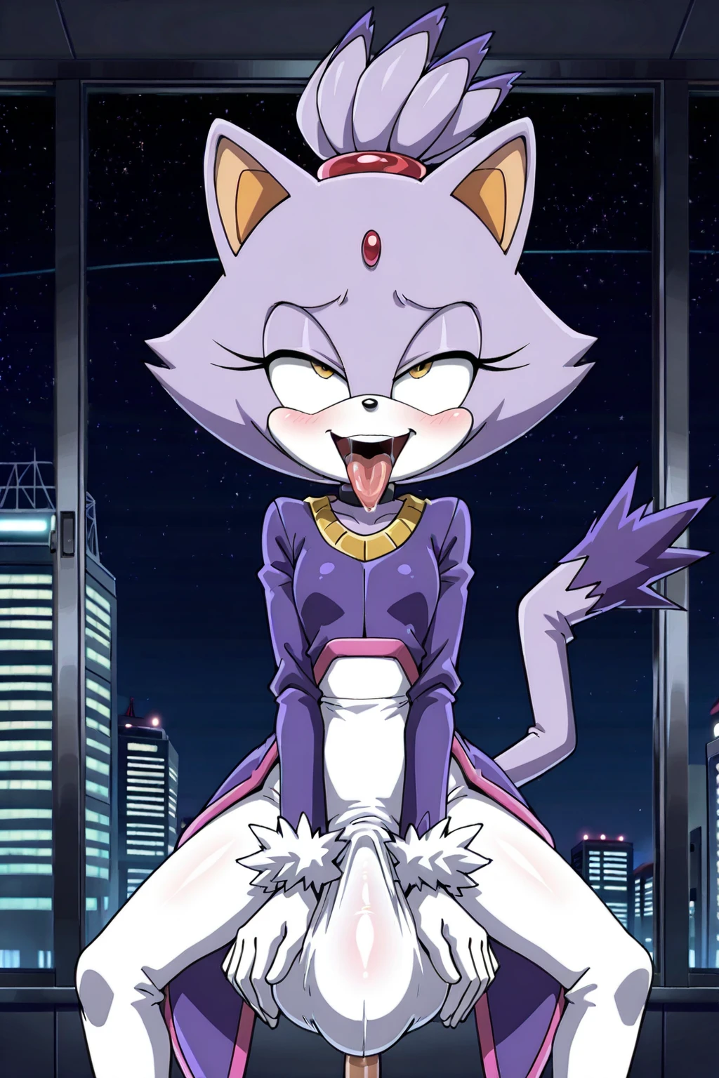 ((made by sssonic2 art style)), human man putting his big penis in the mouth of a cat woman, ((adorable cute cat face)), oval and circular cat head, ((the shape of the head is circular oval)), (color of her skin and face violet:1), focus on female furry cat, (oval and circular cat head), ((tall and imposing female body)), ((superiority and perfect body)), ((female bald cat face dressed only in a white scientist's lab coat, underneath her body is completely exposed, Her breasts, butt, and vagina:1 )), ((no hair anywhere on her body, no fur, total baldness, baldness:1)), Masterpiece, Best quality, Ultra high detail, violet body and face color, human man putting his big penis in the mouth of a cat woman, 1 female cat, 1 normal human male, human man putting his big penis in the mouth of a cat woman furry femenine woman who is a cute female purple haired girl cat, orange cat tongue, no hair anywhere on her body, pink cat nose, bare skin, thighs, tits, athletic, purple nipples, big oval eyes with black sclera and white pupils, orange tongue, ((purple inside her cat ears)), light pink cat nose, eyes black and white, ((long dark purple tail)), ((purple vagina)), ((completely smooth face)), ((violet female sphinx cat face)), ((sphinx cat head)), orange cat tongue, big breasts, adorable face, ((cute face)), voluptuous woman cat, ((white scientist's lab coat)), peeled cat with a happy expression, ((sexy face)), love face, venus perfect body, ((only 2 normal purple cat ears, no hair on his head:1)), long peeled cat tail, cat teeth, Purple nipples, completely, high quality, Masterpiece, adorable and sexy, Beautiful adorable perfect body, violet body and face color, Big black eyes with white iris, Cat mouth, cat teeth, bald body, ((long tail dark purple)), ((oral sex)), imague without background ((made by sssonic2art style))