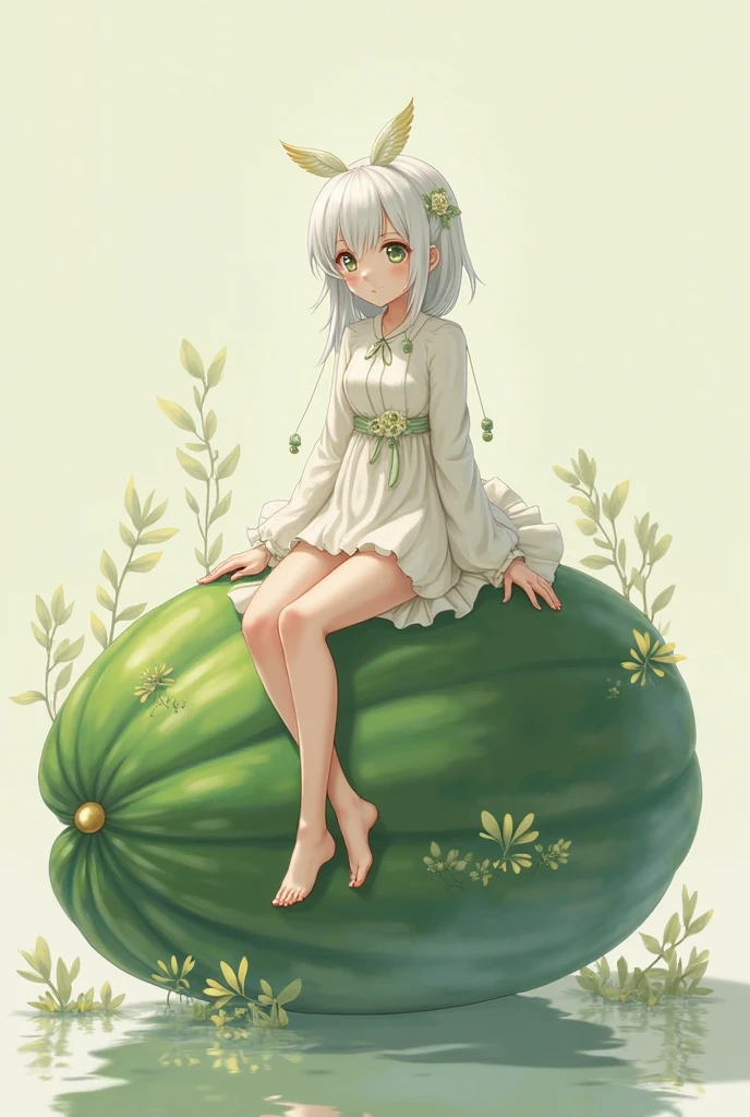 1girl, penis awe, surprised, spoken heart, huge phallic cucumber