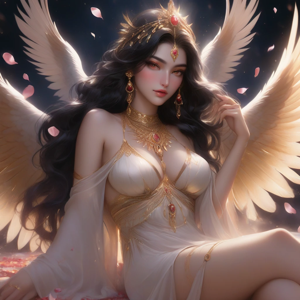 ((8k)),((Ultra Realistic))((Photo Realistic)),((HDR)),((Intricately Detailed Portrait)),((Detailed Fingers)) ((Solo Pic))((High Quality)).((Fine Quality))
(( INDIAN WOMAN)). Perfect Skin. Slender Tall Slim Body. . Deep cleavage. Perfect Face. Sharp Jawline. Almond Eyes. Supple Heart shaped Pulpy Lips . Peachy Butt. Perfectly Toned Body, Brunette , Random Messy Hairstyles. Wet Body. Gracious Looks . Enticing Smile.
Regal Phoenix Gown . Cosmos. Oversized Cape. Headgear. Tiara.
Dynamic Shots. Dynamic Views. Seductive Dynamic Pose . Eyes Staring at Viewer . Zooming out. Over the Tip view. Cleavage Focus . Overexposed . Accentuated Ass. Random hairstyles . Enticing Pose in Galaxies. Halo. Bent down on knees and elbows. Arched body.
