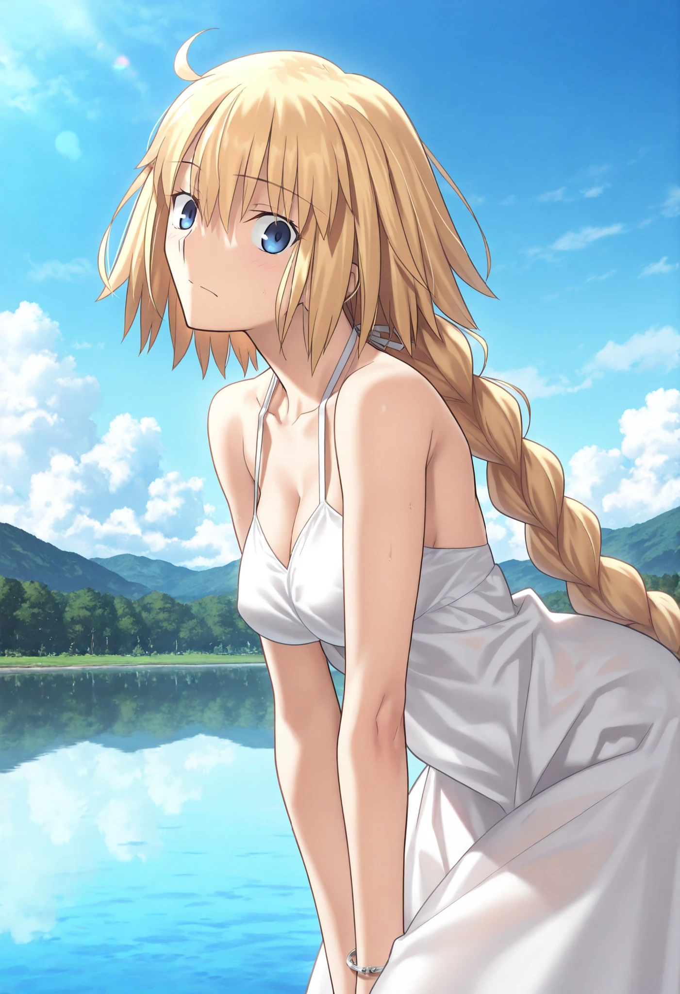 masterpiece, best quality, 1girl, solo, looking at viewer, Lucy heartfilia, length hair, floating hair, blonde hair, large breasts , breasts out, (arms behind back:1.4), hanging,spiders in the web,long spider, desperate,struggle, entangled, embarassed face, despair,cocoon, blushing face, lie down, lying down on the ground