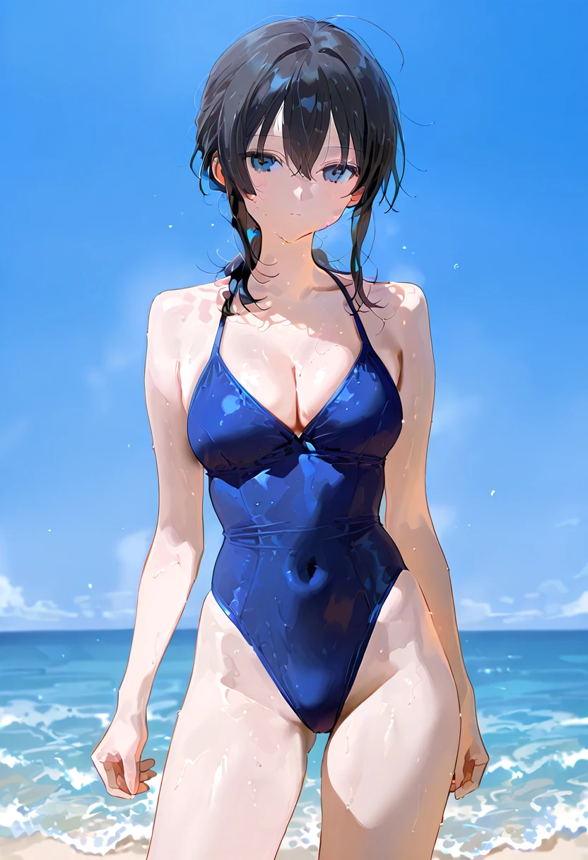 Beautiful girl in a swimsuit on the beach