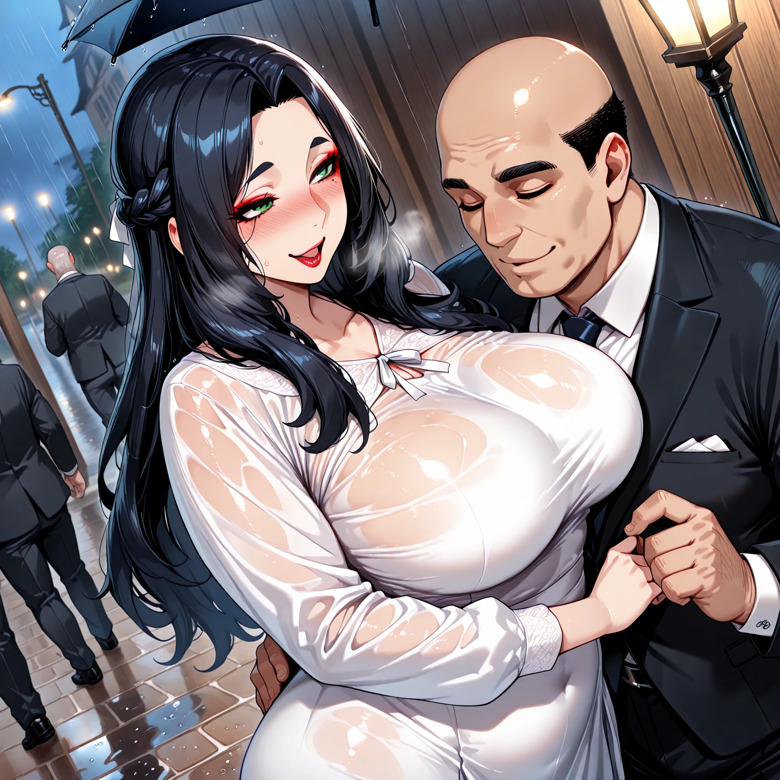 (1 young man), (1 asian Mom), (Duet), A mom seduces a young blackman，（strong and naked black man，short pantuscle body，bodybuilder），（a young mom with big breasts，narrow waist，bare shoulders，(long skirt dressed, floral print, naked）, European 40 year old milfs and th1 young black man r, best quality:1.4), (Ultra-high resolution:1.2), (8K, RAW photos:1.2), Laurena Lexis, (1 Mom, 1 son), Moms showing off their curves, bend down, Wearing sexy clothes and shorts, and their young son, Clear eyes, A mother and her young son, ((French Kiss))
