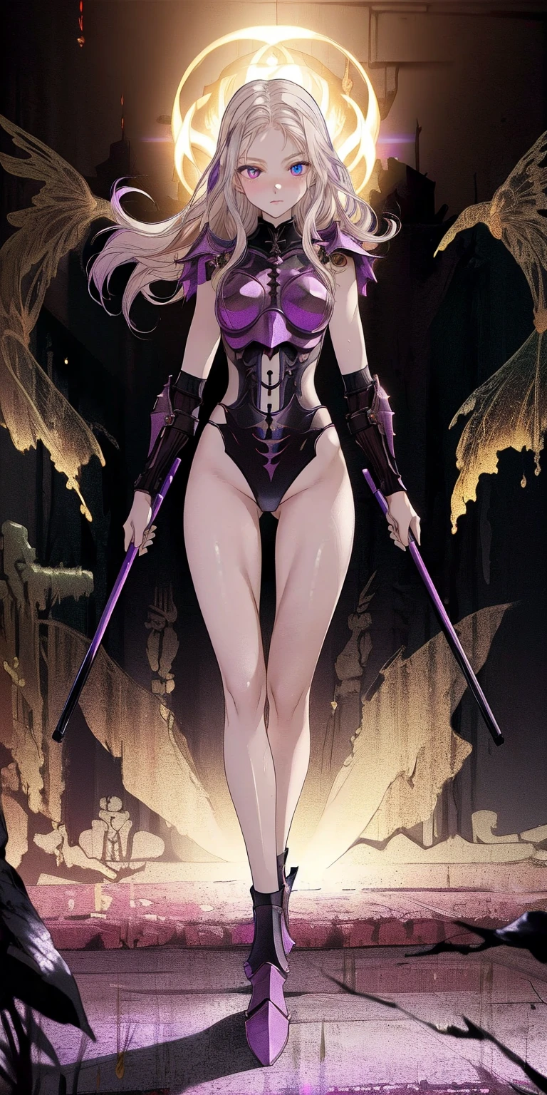 Anime girl with rabbit ears holding a sword in the forest, anime in fantasy style, bunny girl, Warrior Rabbit, Sexy in a magical forest, snow-white hair, albino, the anime, made with anime painter studio, fantasy art style, anime stylized, epic anime style, digital anime illustration, in anime style, anime artstyle. In a one-piece lilac swimsuit, Wearing gloves. Hydroelectric element.