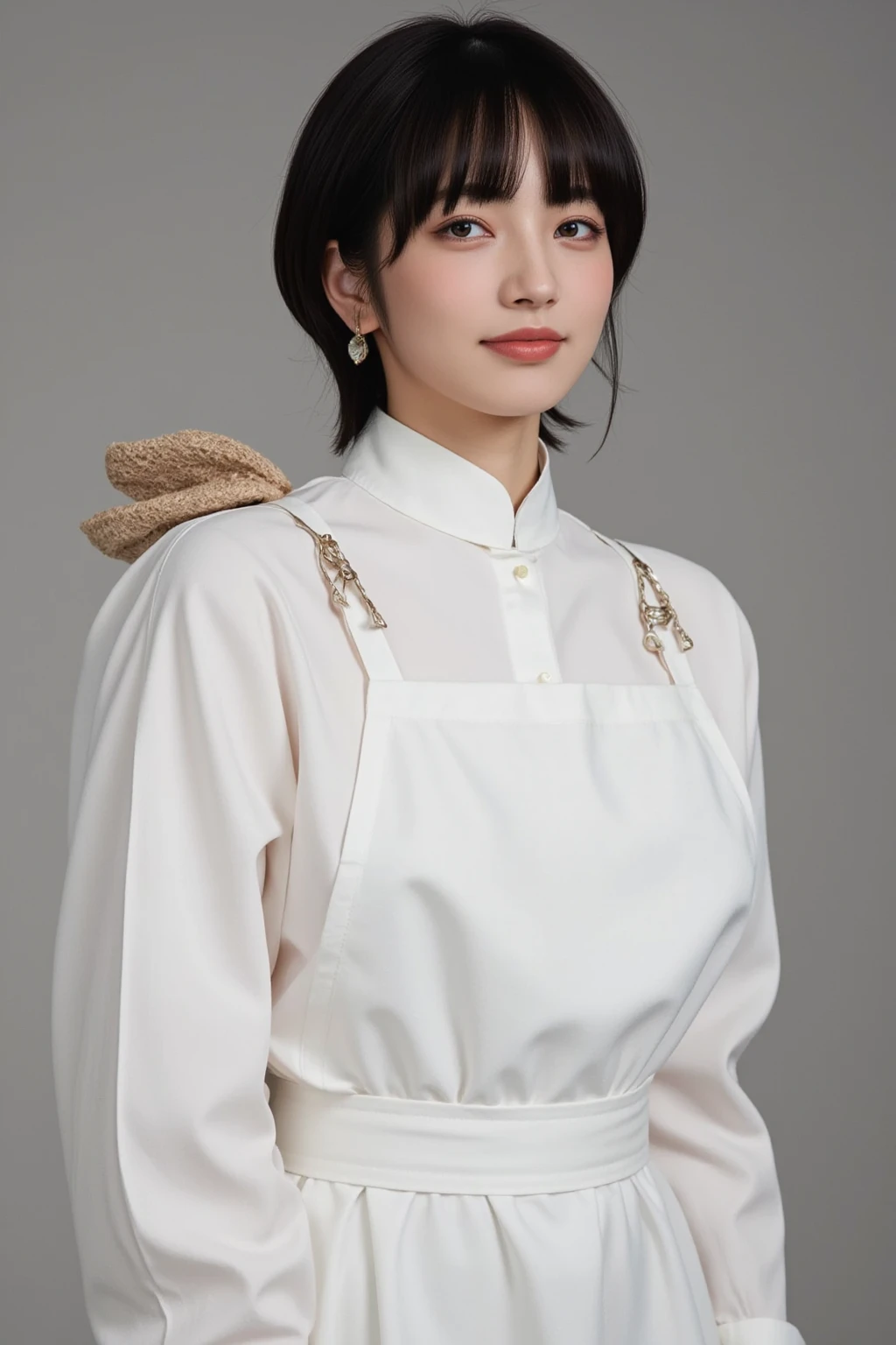 masterpiece, best quality,realstic,photorealstic,very detailed,ultra deailed,detailed Lora,highres,detailed face,perfect face,detailed eyes,perfect eyes,expressive eyes,perfect anatomy,
1 girl,solo,ANNIE,short hair,black hair,black eyes,white shirt,brown vest,brown mini skirt,large breast,nallow waist,cowboy shot,