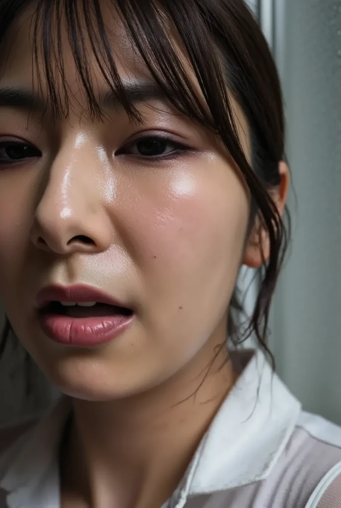 Beautiful Japanese actresses,(photo Realistic:1.4), (hyper Realistic:1.4), (Realistic:1.3),Very detailed, Edge Orgasm,face Focus, ((Woman with open mouth)) , Edgy Woman _face、Age 35、Black-haired、 News anchor、,Commuting Train,Inside the train,Train window,congestion,Standing and holding on to the strap,Male passenger in the back,((Sweat)),((skin shining with Sweat))((Clabrasion glistening with Sweat,face shining with Sweat)),,Entrance to the house、In front of the entrance、In front of the shoe rack、White collared shirt,Hair tied up、teacher,Frowning, eyeball, Glare, Frowning, Frowningをする, shout, Big eyes, Crazy Eyes,((oil filter))((Bukkake))((Super Hard Orgasm))Wet Filter,(symmetrical nose)((raised eyebrows, furrowed brow, closed eyes))(A woman who is molested on a train and reaches orgasm)