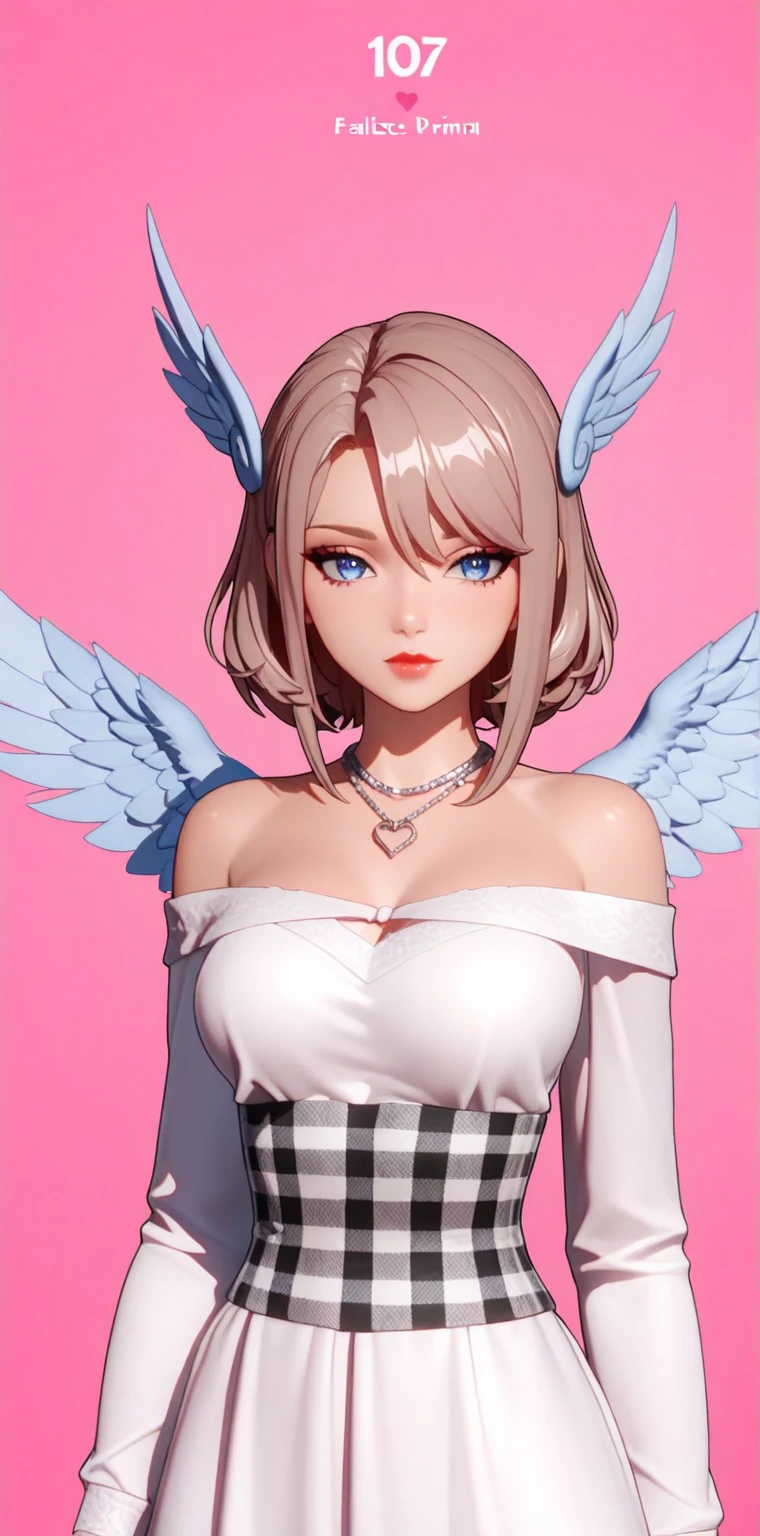 name zoe. 20 year old teenager, beautiful angelic face. Red eyes. White skin color. height 1,70, retail physicist, large and firm breasts, Short blonde hair. Clothes, T-shirt at the height of the abdomen. tight red pants. body detail, standing straight and firm looking angrily at the camera. with face. sitting elegantly