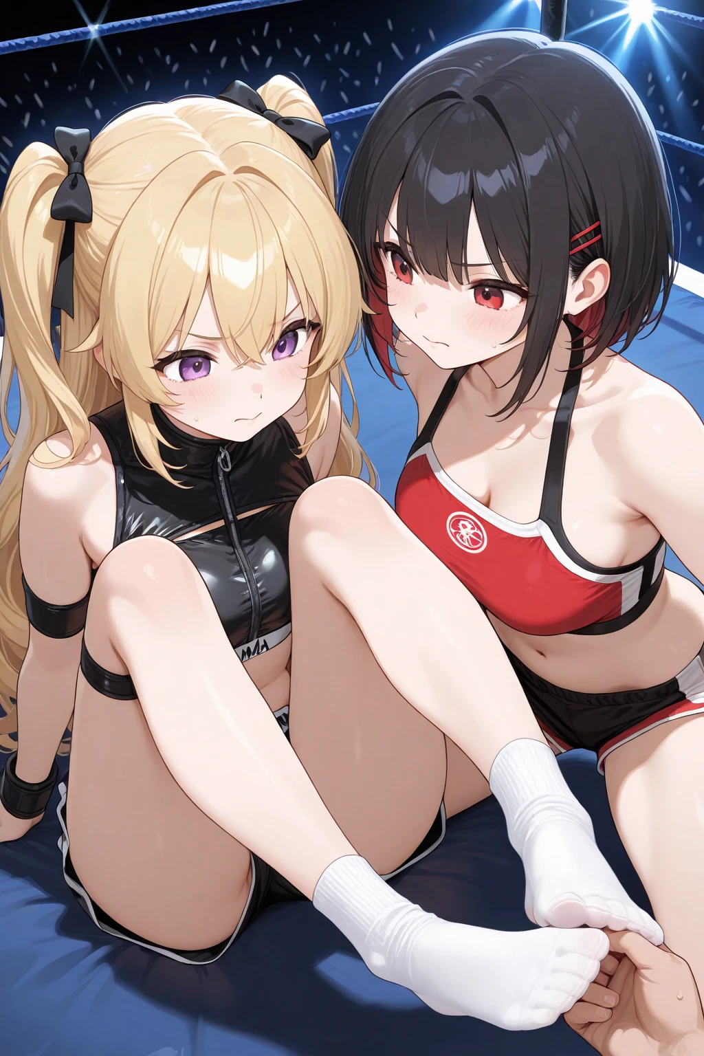 4girls:1.5、(((white blond hair:1.5、4 girls:1.5)))、((4 girls:1.5、forehead:1.5、Standing、Long eyelashes、track and field:1.5、Track and field club、Gym suit:1.5、low angle shot:1.5、Gal:1.5、frontal face:1.5、A calm face、Purple Hair:1.5、Northern Europe、White、beautiful girl:1.5、White background、cute、Young、True Face、Shiny Hair、whole body))、overweight:1.5、masterpiece, best quality, ultra detailed, hyper detailed, beautiful, woman, medium shot, from front:1.5, leaping figure composition, midday, in focus with blurred background、 highest quality, figure, super detailed, finely, High resolution, 8k wallpaper, Perfect dynamic composition, detailed and beautiful eyes, Deco out,bionde, big breasts, Natural color lip,white background, random cute poses