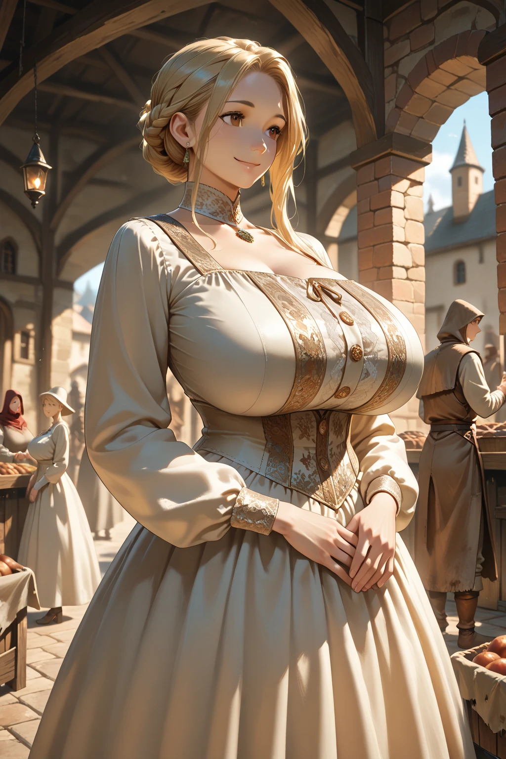 corset, cleavage,  legs, standing, sexy, seductive, skirt, rubenesque, elf
