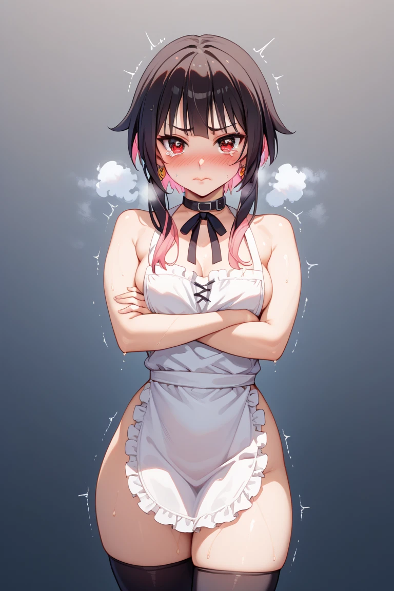 Black-haired maid with eyes closed。Smiling。The hair is a little short。
Get nakedおっぱいとまんこを出して
顔を赤くして照れている。Close your eyes, close your eyes.。
Get naked