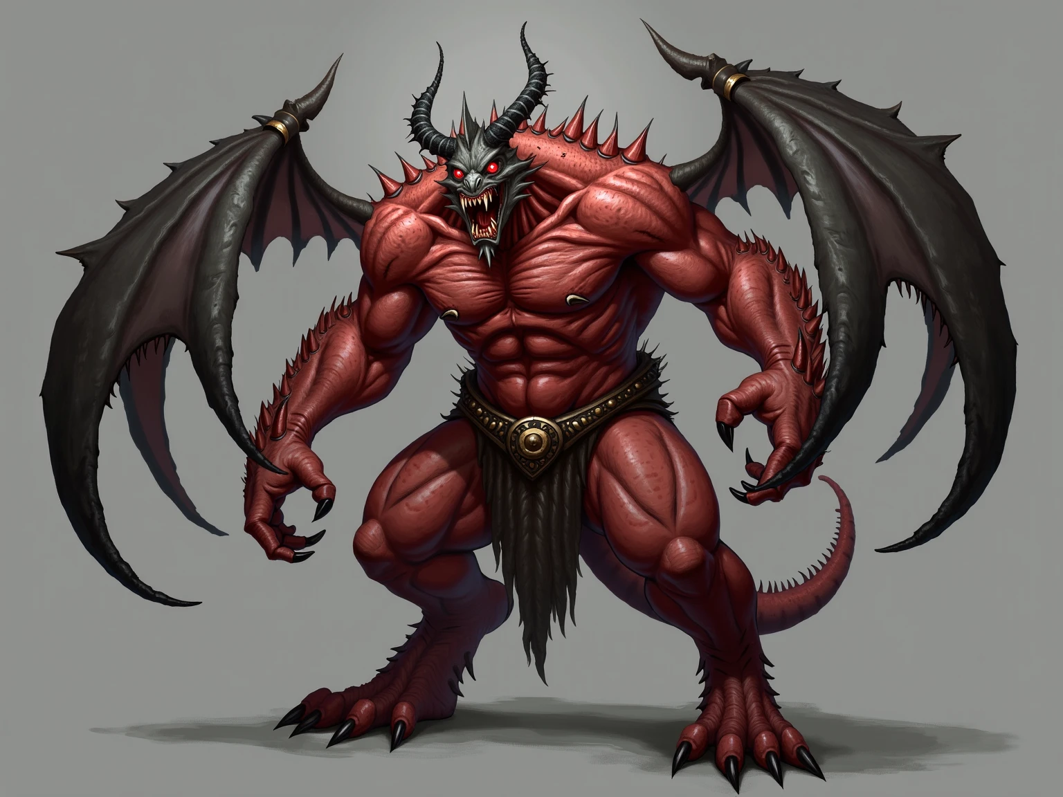 idle standing pose corpo todo muscular krampus, pleasure face, corpo todo masculino bombeado com olhos amarelos amanhece com corpo humanóide com feições feias que mostra sua força Intimidating Executionera cheia de luxúria e malícia mostrando sua língua preta e dentes afiados babando se masturbando sentado com as coxas abertas olhando de um jeito que parece desafiador, Intimidating Executioner, Shameless, luxurious and seductive, (part of penile heresion, head appearing and becoming thick and hard so that your balls demonstrate satisfaction and relief with greater, bottom balls)), (there is another pumped humanoid demon, but he has white skin, beyond the mouth, penetration between the groin, sucking the heresy on the penis, gay oral sex, looking satisfied, gaping mouth, gasping, tongue out) they covered his penis with their mouth