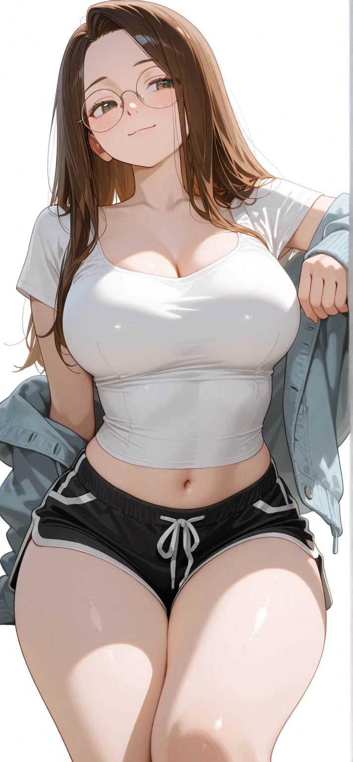 (Ultra HD: 1.2), 8K resolution、Highly detailed face and skin texture, very big breasts、、perfect body shape、Brown hair medium、white dress shirt、very big breasts、touch your chest with your hand、Blushing face、casual shirt、Black Baseball Cap、open your mouth、stretch your arms、Alley、cleavage、graffiti wall、Sports Bra