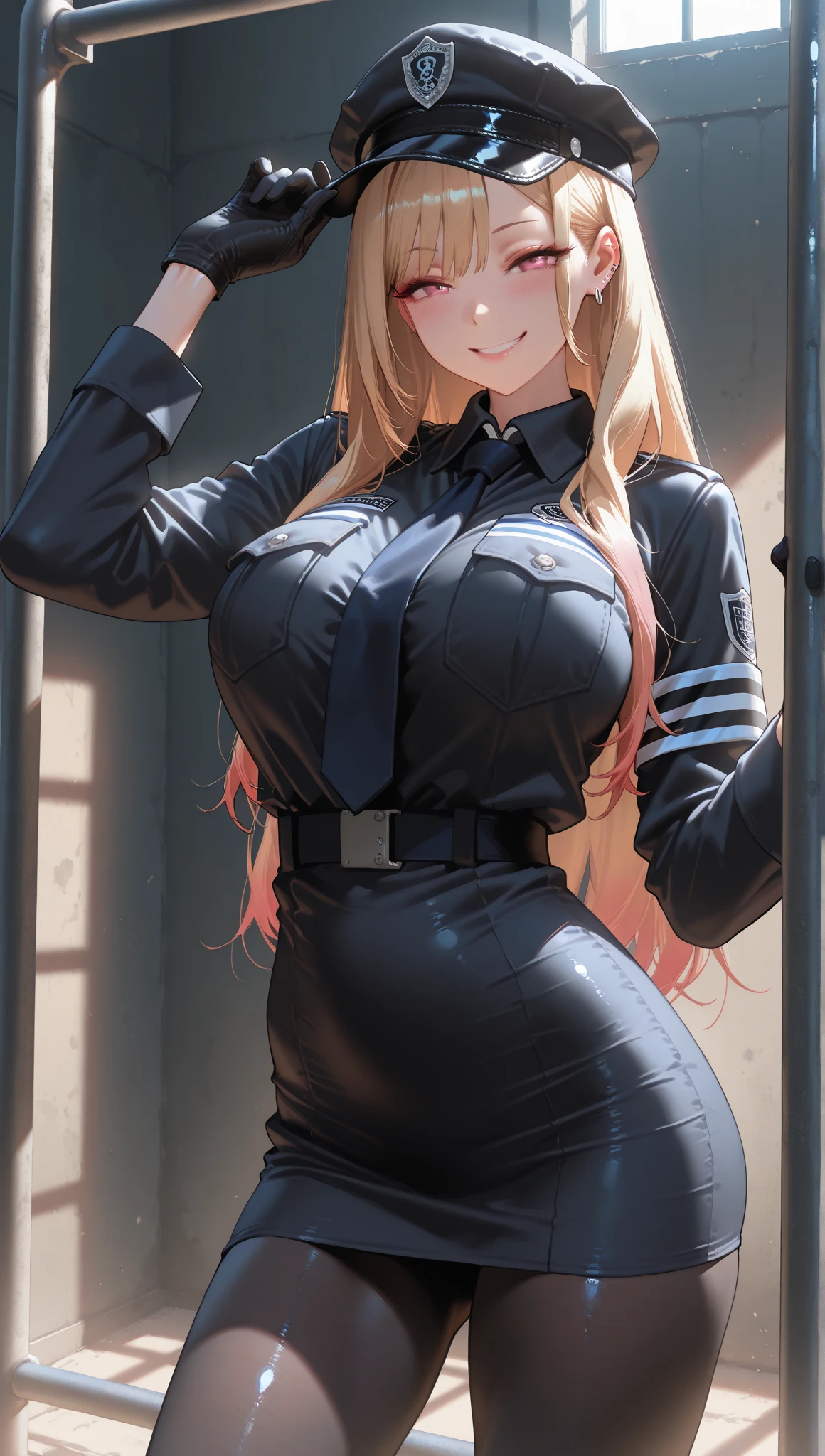 (best qulity,master-piece:1.4),(photorealestic:1.2),(photorealestic:1.2),(absurdities:1.2),4K,detailded,hyper detailed,Digital art of,Detailed face,road,outside room,teenagers women,Huge:1.3,police clothes,blusing,Kneeling,Cross your hands over your chest, big boobs, slender abs, slim, pantyhose, dense boobs, full boobs, whole body, thight clothes, blushing, shy, Wet clothes, wet hair, wet, torns clothes, showing black bra