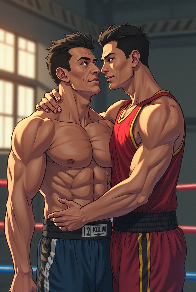 two muscular men getting married 