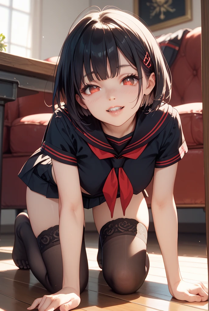 I can see her panties、、Spread your legs、、Pull down your panties、Black Hair、Spread your legs、、Blushing、Red eyes、Japanese 、Bra is visible、classroom、Pull down your panties、Leaning forward、blackboard、