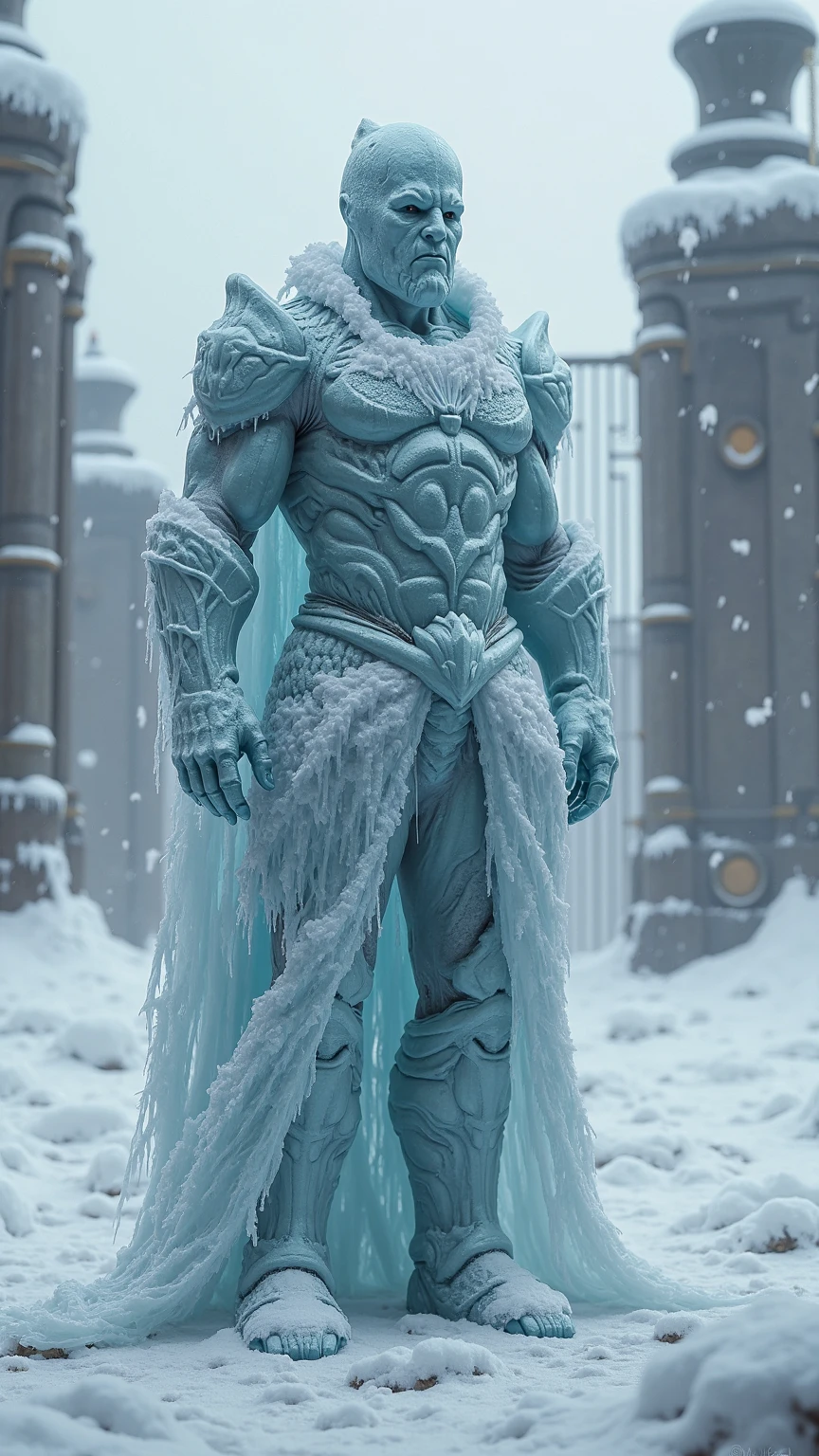 (Realistic),masterpiece,best quality,cinematic lighting,natural shadow,highest detail,depth of field,insane details,intricate,aesthetic,
1 fat man,ic34rmor,wearing ice warrior armor,photo of a handsome man,Wavy hair,full body,dynamic pose,BREAK
Snow-capped mountains,alpine meadows,crystal-clear lakes,hiking trails,wildlife,pristine forests,
<lora:weight_slider_v2:3>,<lora:muscle_slider_v1:-1>,
<lora:åå½±:0.5>,
<lora:add_detail:0.5>,<lora:Clothing - Ice Armor:0.75>,