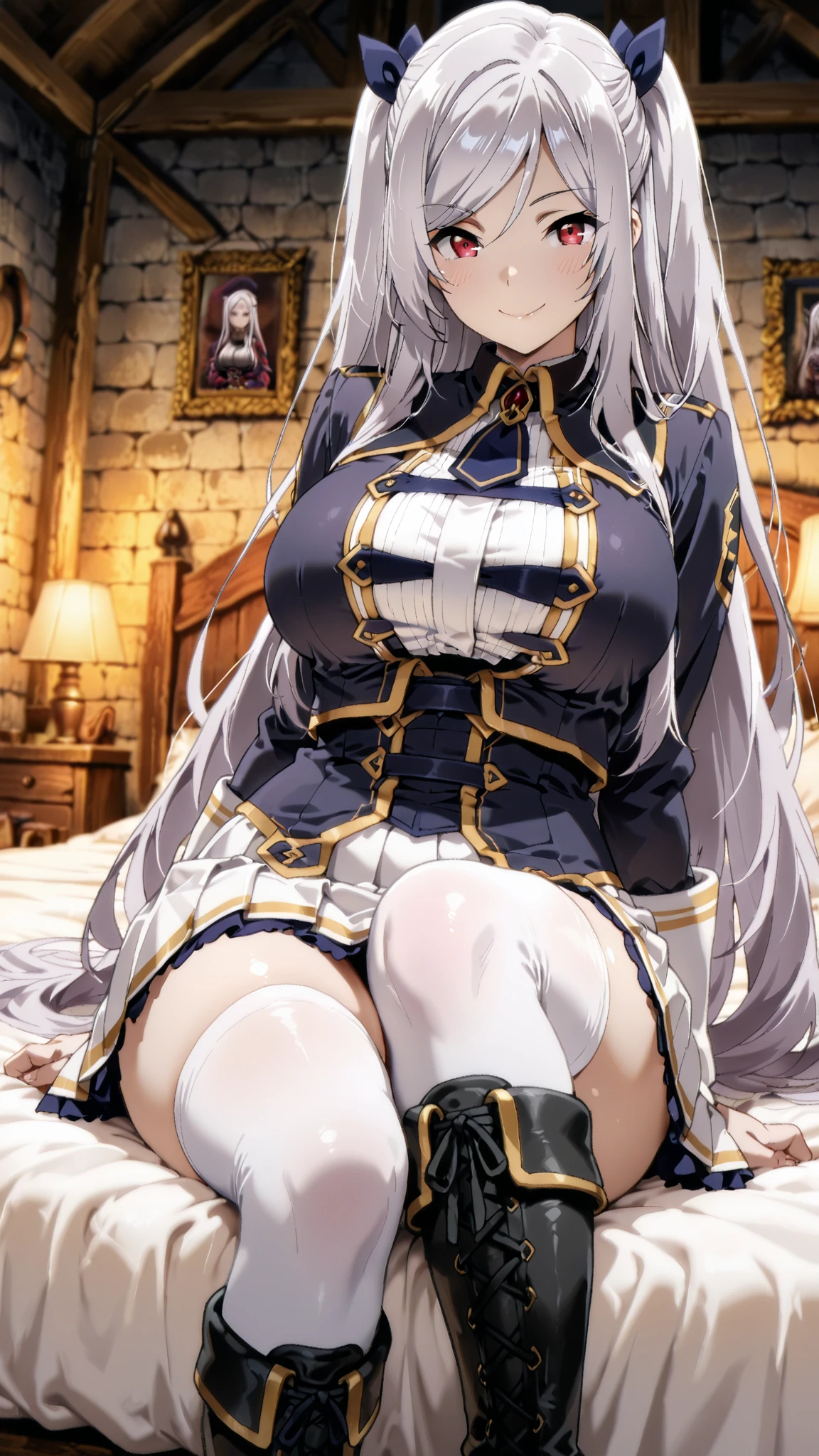 <lora:yorktown_ii_XL_pony_v1:1>1girl, wariza,hotel room,  yorktown_ii_(azur_lane),white hair,blue eyes,cross earrings,default, long skirt, pantyhose, white dress,bodice,neck ribbon,high-low skirt, see-through, thigh strap, 
sfw,panties under pantyhose,, score_9, score_8_up, score_7_up, BREAK source_anime, rating_explicit, best quality, masterpiece, uncensored, <lora:sdxl2-flat2-512b:-0.6> michiking, misakura nankotsu, tomose shunsaku, atdan, onigirikun,shiokonbu,<lora:Kominejou_XL_pony_v1:0.7>