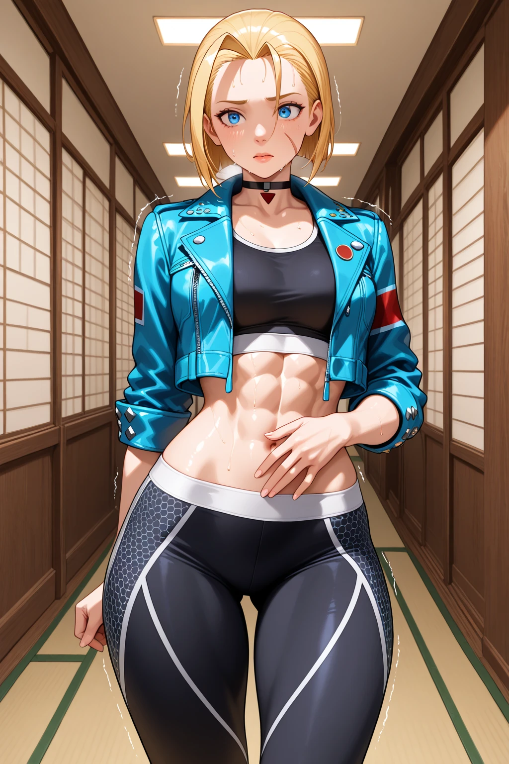 Standing full body, pose de modelo, (melhor qualidade:1.3), (Qualidade 4k), Nobara Kugisaki por jujutsu no kaisen, seios enormes, coxas grossas torneadas, ((Rosto detalhado)),((sorrir)), (()), (seios grandes), sexy, ((corte de cabelo )),  bikini blue, ((mostrando axilas))
