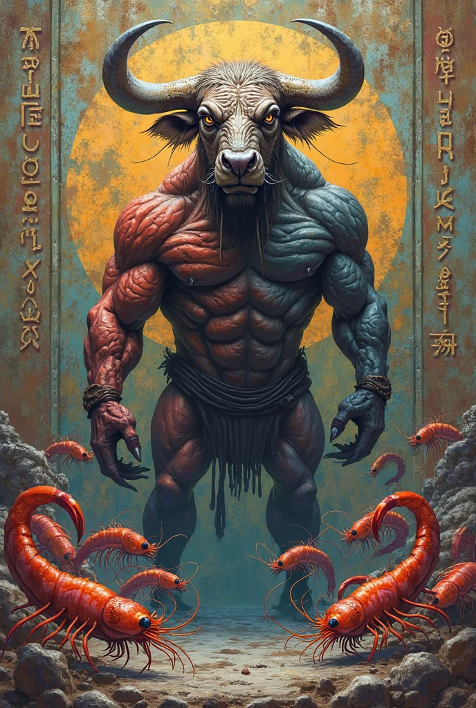 "Minotauro," also known as the Minotaur, is a creature from Greek mythology that is half-man and half-bull. According to the myth, the Minotaur dwelled in the Labyrinth, a complex maze on the island of Crete, constructed by the architect Daedalus. The Minotaur was the offspring of Pasiphae, the wife of King Minos of Crete, and a bull sent by the god Poseidon. 

King Minos imprisoned the Minotaur in the Labyrinth and demanded that Athens send seven young men and seven young women every nine years as a tribute to be devoured by the beast. The hero Theseus eventually volunteered to be one of the youths and, with the help of Minos's daughter Ariadne, who gave him a ball of thread to navigate the Labyrinth, he managed to slay the Minotaur and escape.

The Minotaur myth is a rich and enduring story that has inspired countless works of art, literature, and culture throughout the centuries.