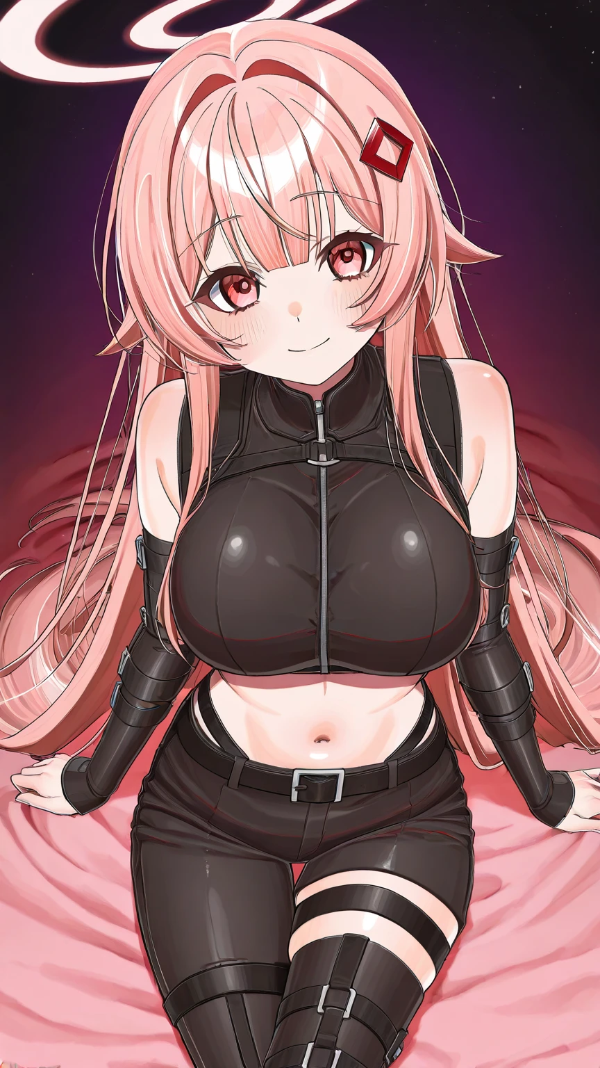 (8K, top-quality, masterpiece:1,2), (reallistic, Photorealsitic:1.37), Super Detail, One girl,), (Highly detailed), (beautifully detailed eyes), (of the highest quality), (super detailed ), (masterpiece), (Detailed face),20yr old, ,1 girl, ((pink hair,long hair)), medium breasts, clothed, Perfect Lighting, BREAK, (cut-out glossy bodysuit:1.5), (midnight green:1.3), (satin:1.2), (shiny:1.3), (white lines:1.2), (shoulder cut-outs:1.2), (chest cut-outs:1.2), (tight-fitting:1.2), (silver chain necklace:1.2), (silver hoop earrings:1.2), (blue suede pumps:1.2), BRAKE, (high quality:1.5), (upper body and thighs:1.3), (long wavy pink hair:1.3), (mysterious smile:1.2), (downcast eyes:1.2), (looking at viewer:1.2), (hands in front of chest:1.2), (one leg forward:1.2), (tiptoes:1.2), (cutouts visible:1.2), (burgundy background:1.2), (dramatic lighting:1.2), BRAKE (sweat:1.5),