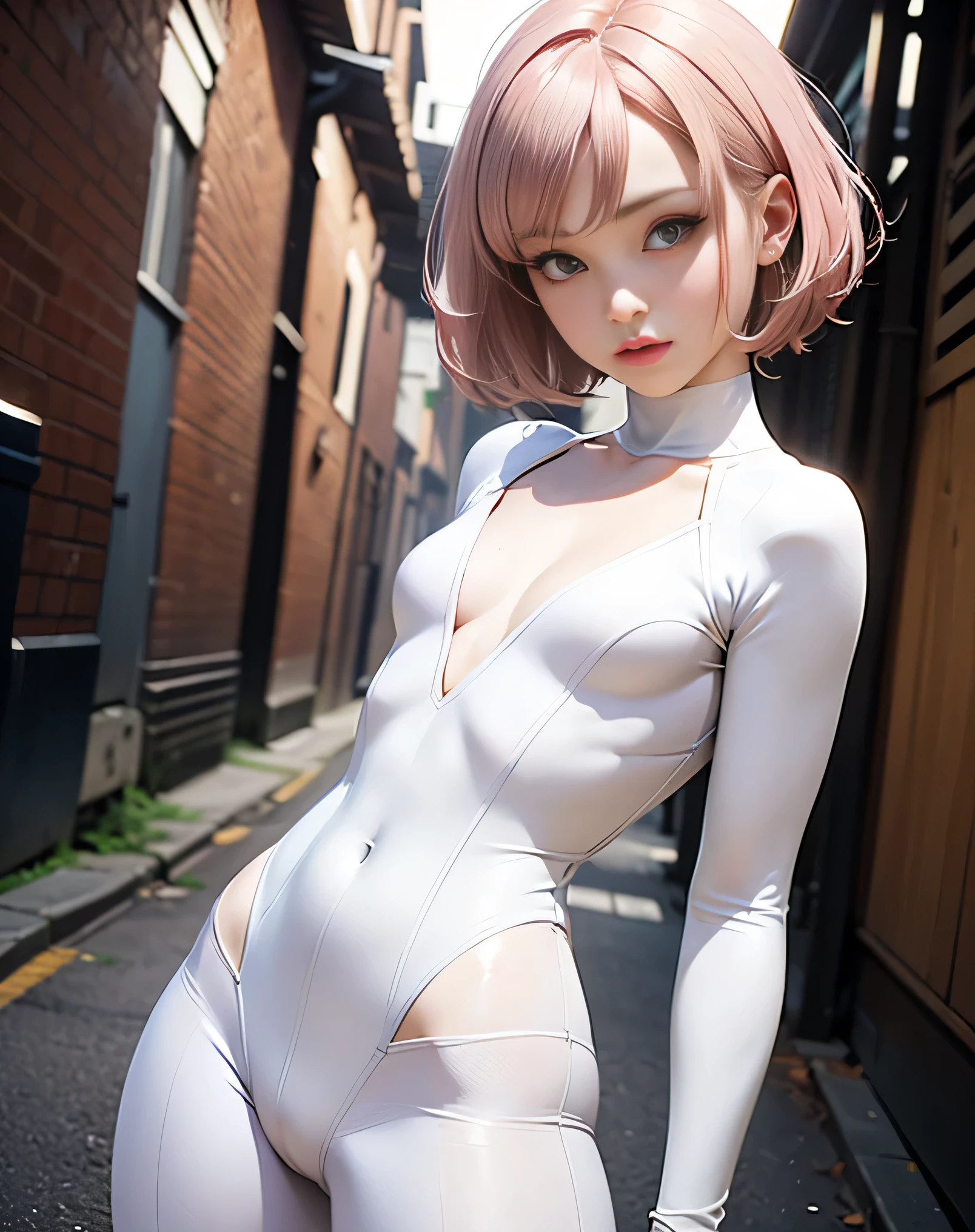 masterpiece,NSFW1.1, (Realistic),photograph, Highest quality, 1 female,(((Plugsuit 00:1.2))),((Iris,Beautiful face, Beautiful droopy eyes:1.1)))),  , Wet eyes, face,Detail 丸face;1.1, Lips Detail, Detail Eye, (pale eyebrows :1.Long eyelashes),, (魅惑的な笑face), (Gentle expression, White and beautiful teeth))), Sexy ass, (((Ultra-tight, intense vivid pink pearl latex suit with strong metallic luster and smooth surface:1.25))), (Sporty line design print:1.3))), ( Cinema Lighting: 1.1),Frontal shot from head to knees:1.45,Sexy pose from below:1.3,Central composition:1.4), (camel), (Smooth body lines)), Pale short hair, (Thin thin eyebrows)), Beautiful Hair, ((Very small round and sexy breasts: 1.8)), ((NIKE logo on chest:1.2)), White skin, (((The background is a large indoor figure skating venue with a bright white base.:1.5,Skating rink:1.5))), (face and eye details: 1.1), (White and beautiful teethの笑face:1.3),Blushing, (Shy sexy pose)), Very delicate and beautiful girl, One Japanese woman:1.2,21歳のシンプルな童faceアイドルface:1.23,Ulzzang Makeup, ((Very small breasts:1.85)), ((A slender, well-trained and realistic body:1.65)),((Fine abdominal muscles:1.78)),(Short torso:1.3),(Broad shoulders:1.38),(Narrow waist:1.2),(Trained little buttocks:1.32),(Muscular limbs:1.3),(Very thin thighs:1.58),(Short blonde bob with no accessories:1.2)