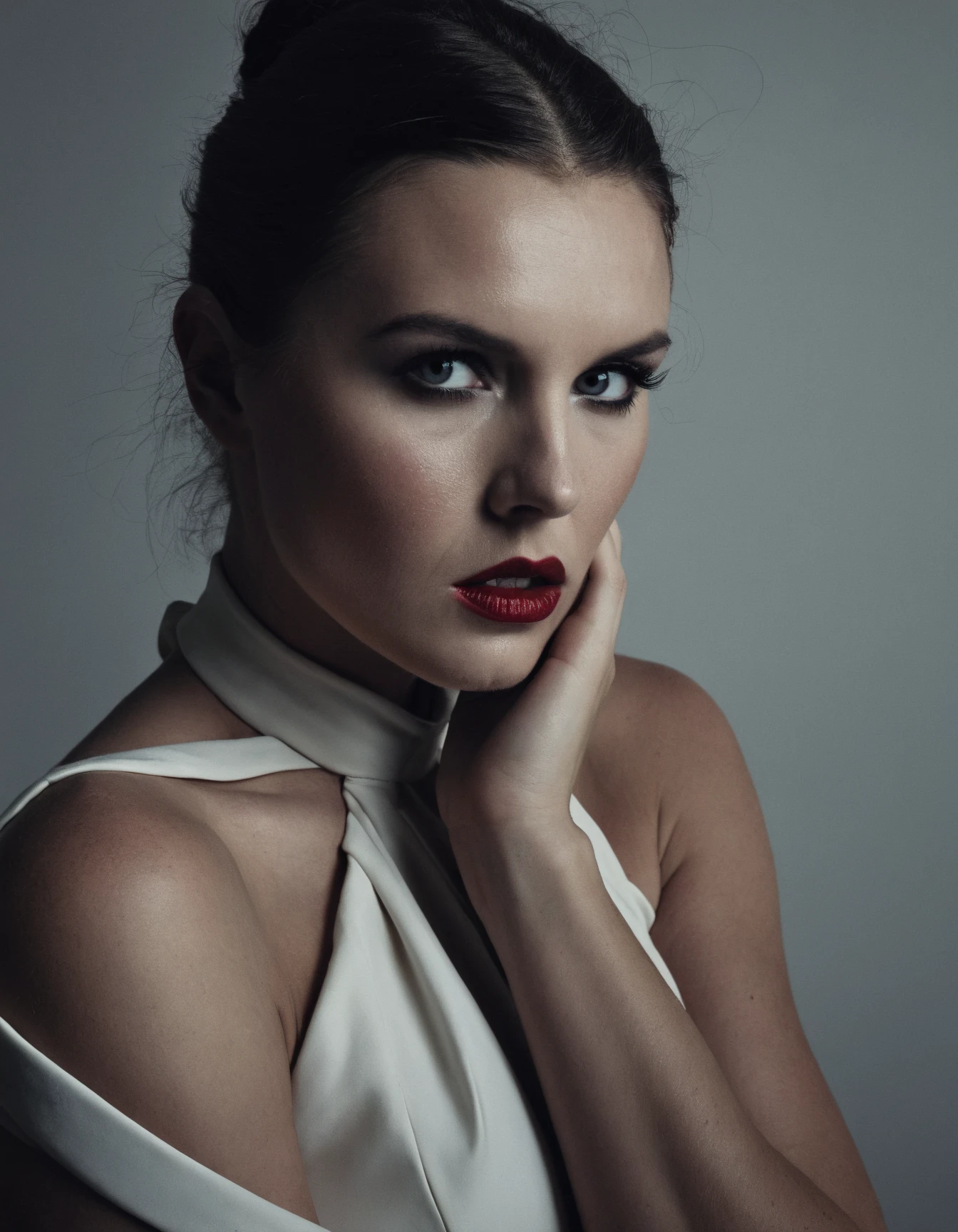<lora:Madchen1:1>, (mdchnmck:1.3), portrait of a beautiful woman, (chevron pattern:1.2), red_velvet_curtains,
High detail RAW (color Photo:1.1), eos, 8k high definition, highest quality, (fuji, kodak, 85mm portrait photography, award winning, hard rim lighting photography:0.8)