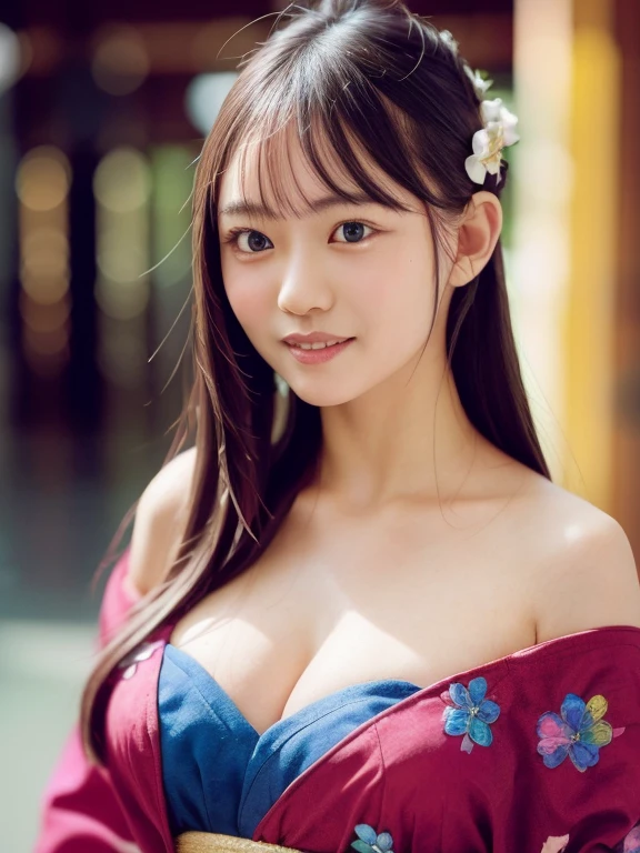 one girl, (a beauty girl, delicate girl:1.3), (24-years-old:1.3),
break, (Shrine maiden costume:1.3), Zoom in on face,
break, Very fine grain definition, (Symmetrical eyes:1.3),
break, (Inari Shrine:1.3), (torii:1.3),
break, Small breasts, Brown eyes, Parted bangs, Brown Hair,  girl,
break, (Eye and facial details:1.0),
break, (masterpiece, highest quality, Super detailed, Detailed face, 8k)、seductive smile、cleavage、twin braids、braided bangs、Bring your arms together