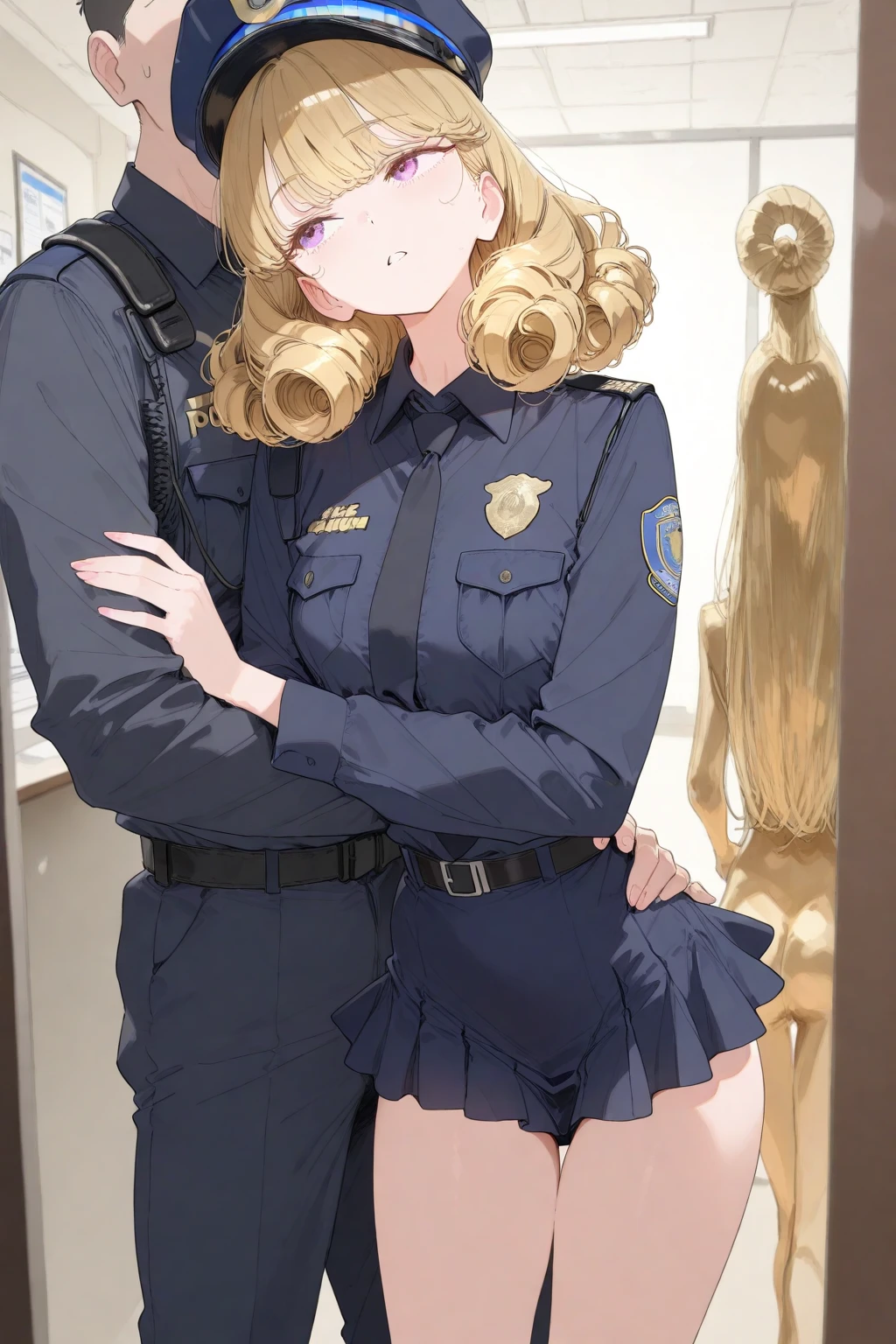 NSFW,masterpiece,Highest quality,High resolution,Very detailed,Baby-faced girl,Young face,Round face,mole,Wolf Cut,Short height,Police Officer,hat,Pencil Skirt,pantyhose,Heel,Nightlife,In town,(Molester),Embarrassed,(Lustful face),I feel,Trembling,(Middle-aged men),(Have sex),rape,rape,insert,Creampie,orgasm,Squirting